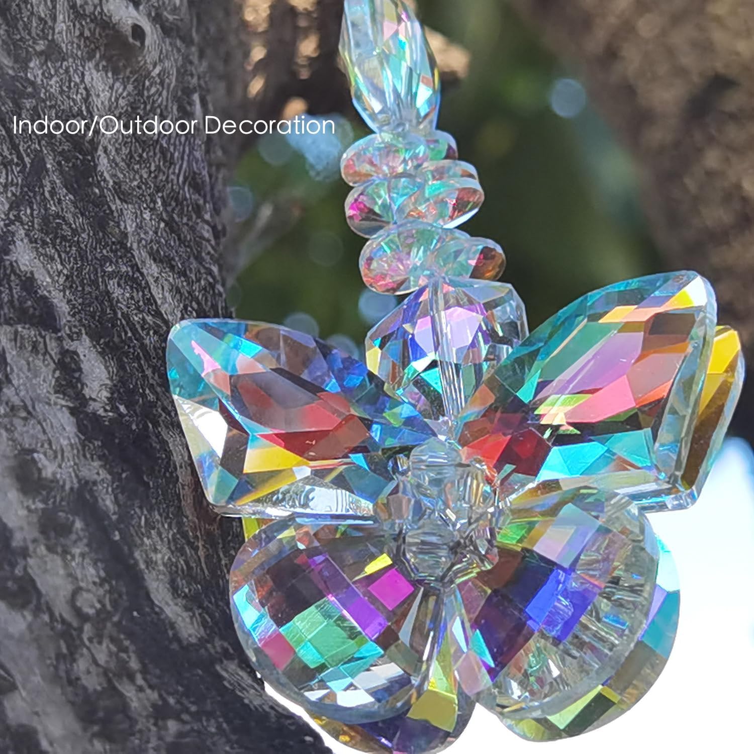 Atrapasoles de cristales coloridos para colgar en la ventana, mariposa, para jardín, árbol de Navidad, boda, fiesta, patio, automóvil, hogar,
