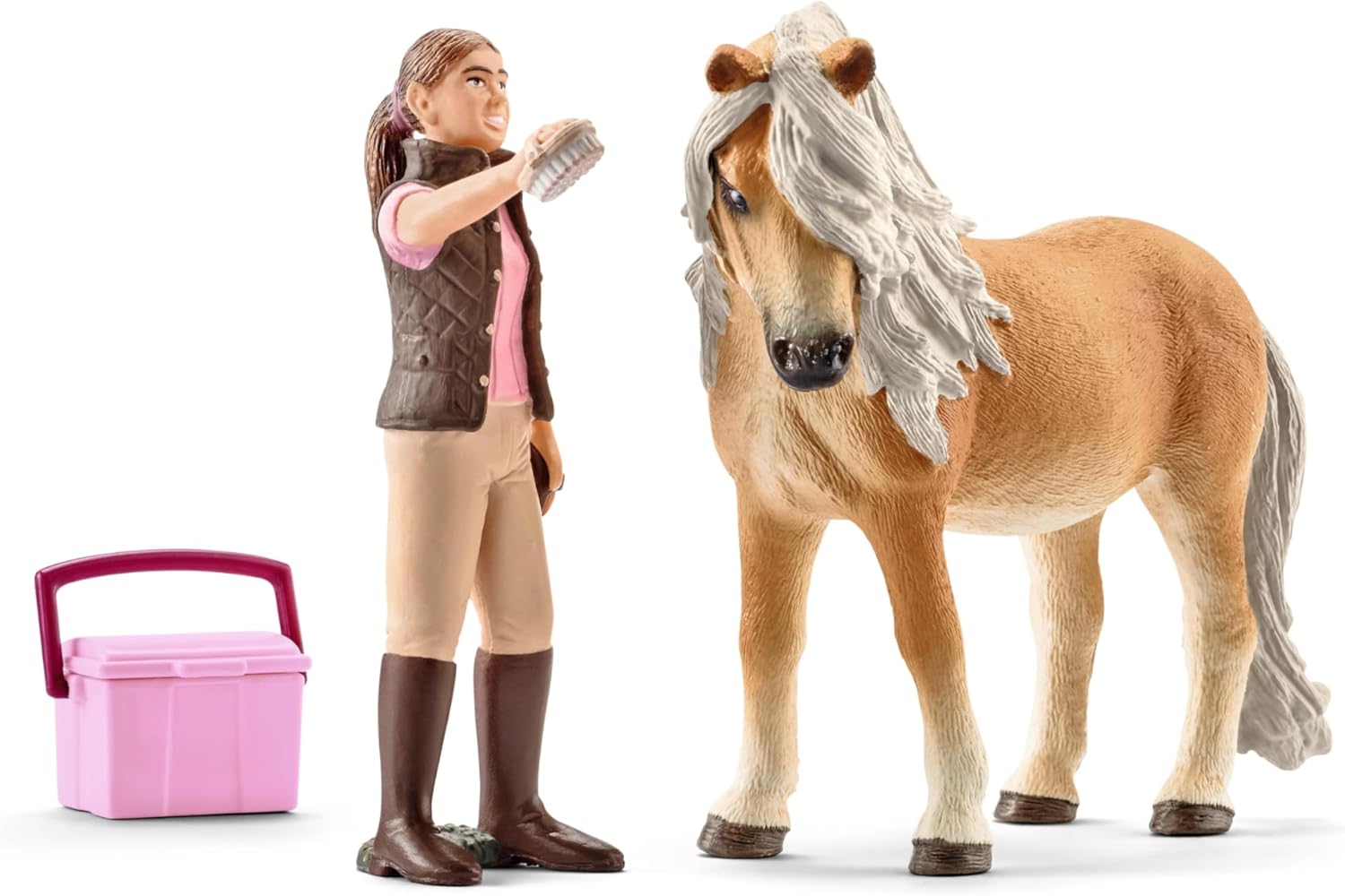 Schleich Horse Club Horse Toy para niñas y niños a partir de 5 años, novio con pony islandés