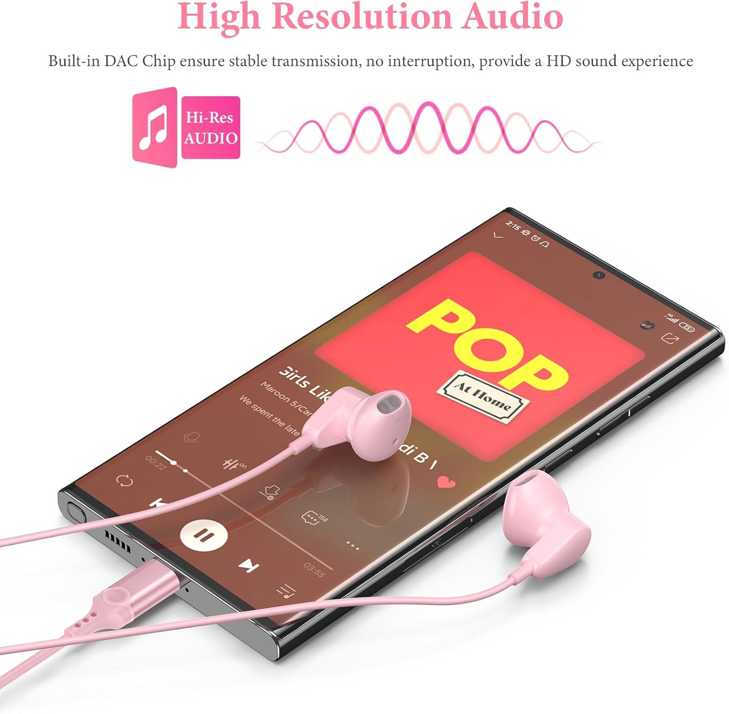 APETOO Auriculares USB C para iPad Pro iPhone 15 15 Pro Max, auriculares estéreo de alta fidelidad USB tipo C, auriculares USB C con cable con