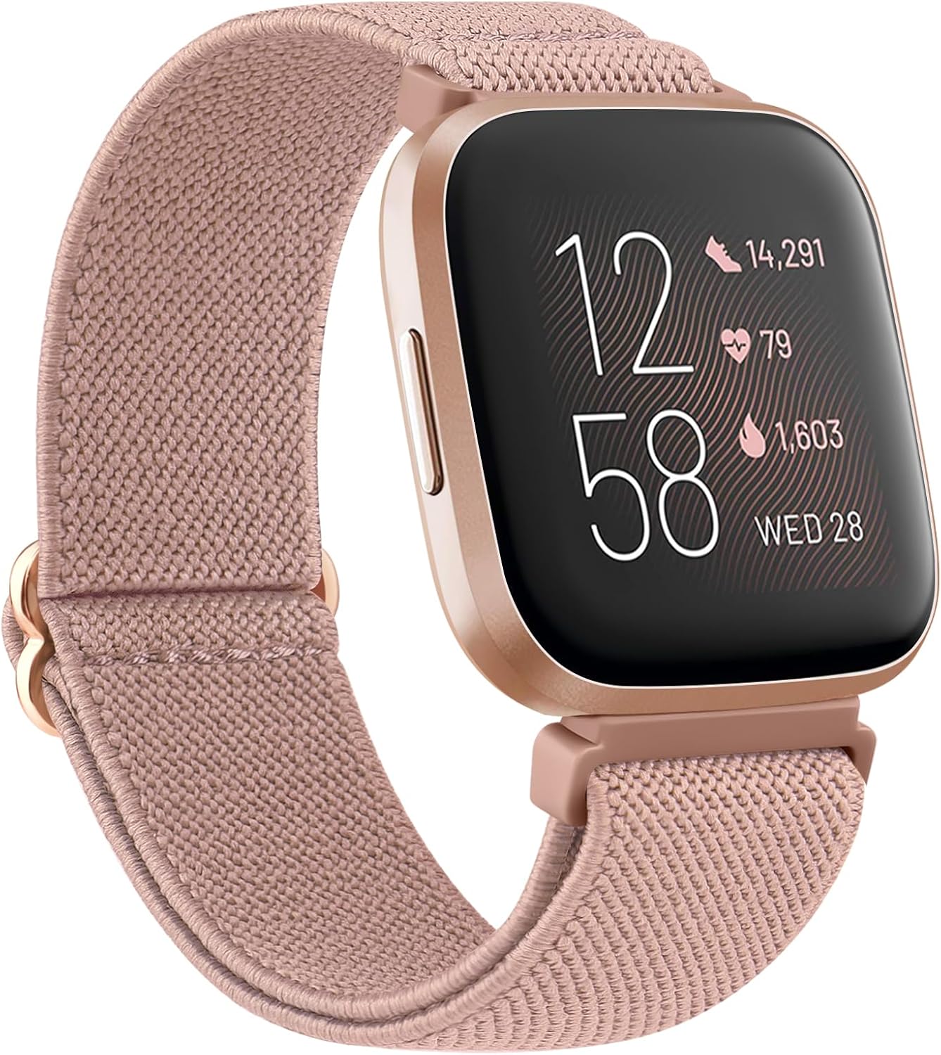 AK Banda elástica compatible con Fitbit Versa 2 BandasFitbit Versa Bandas para mujeres y hombres, correas de nailon elásticas suaves ajustables para