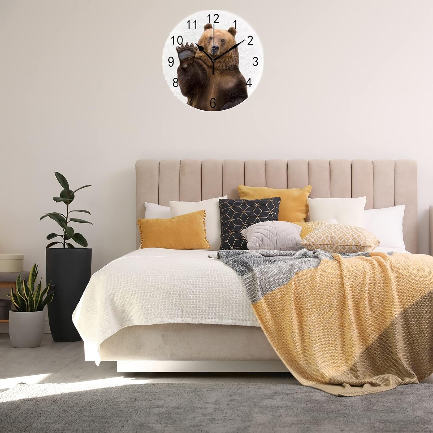 SJJ Reloj de pared moderno y simple para interiores, 10 pulgadas, sin tictac, decorativo, para dormitorio, sala de estar, oficina