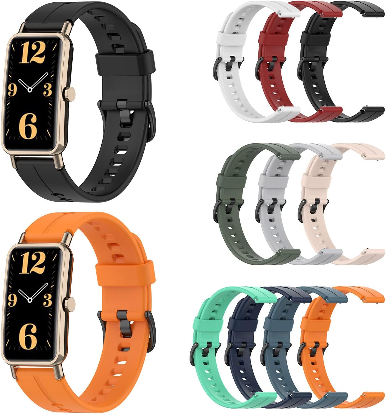 FitTurn Correa de reloj compatible con Huawei Watch Fit Mini, correa deportiva de silicona ajustable de repuesto para Huawei Watch Fit Mini Smart