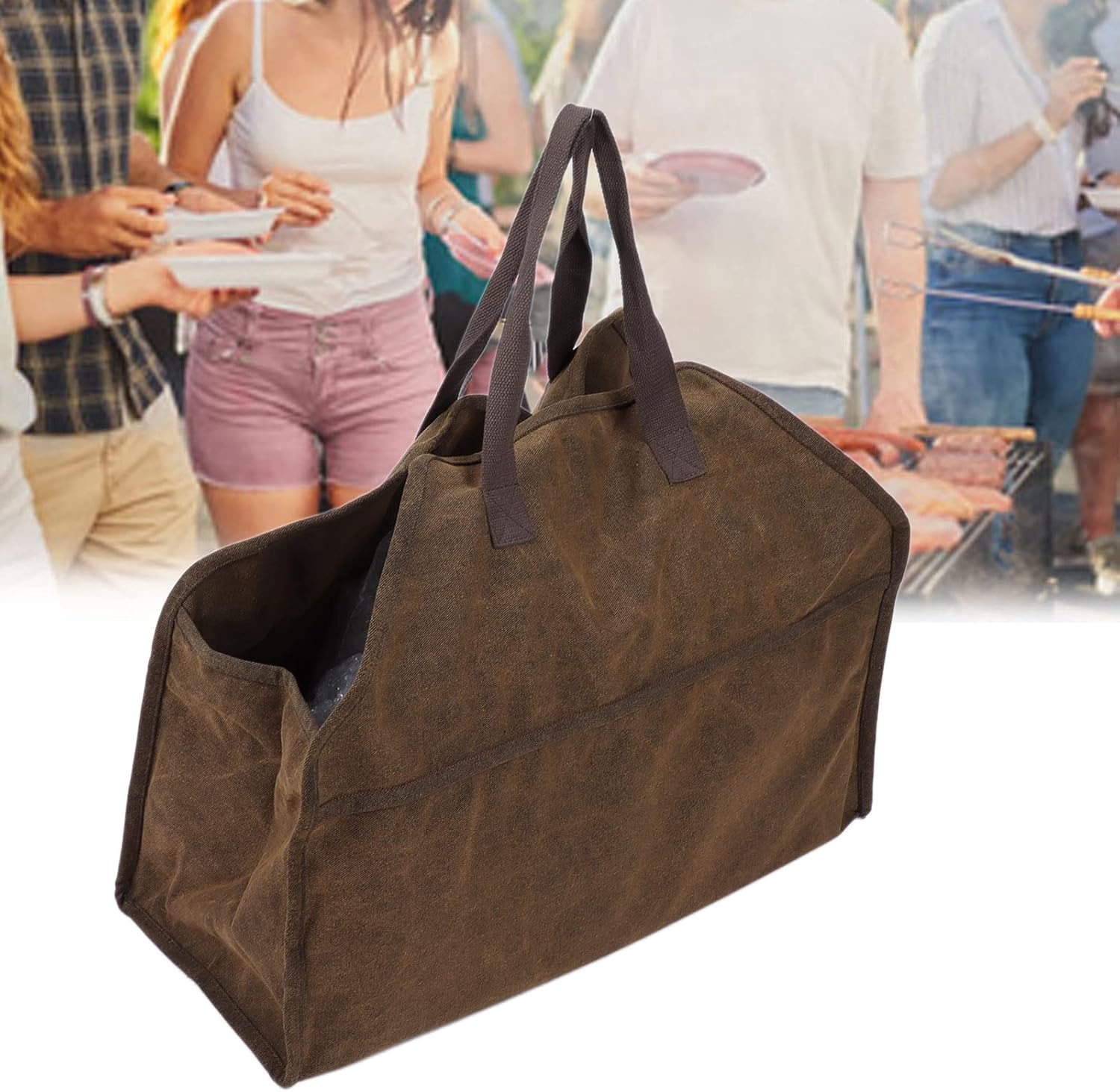 Fydun Portador de troncos portátil Bolsa de almacenamiento de leña Accesorios de chimenea Portátil Log Carrier Leña para Familia