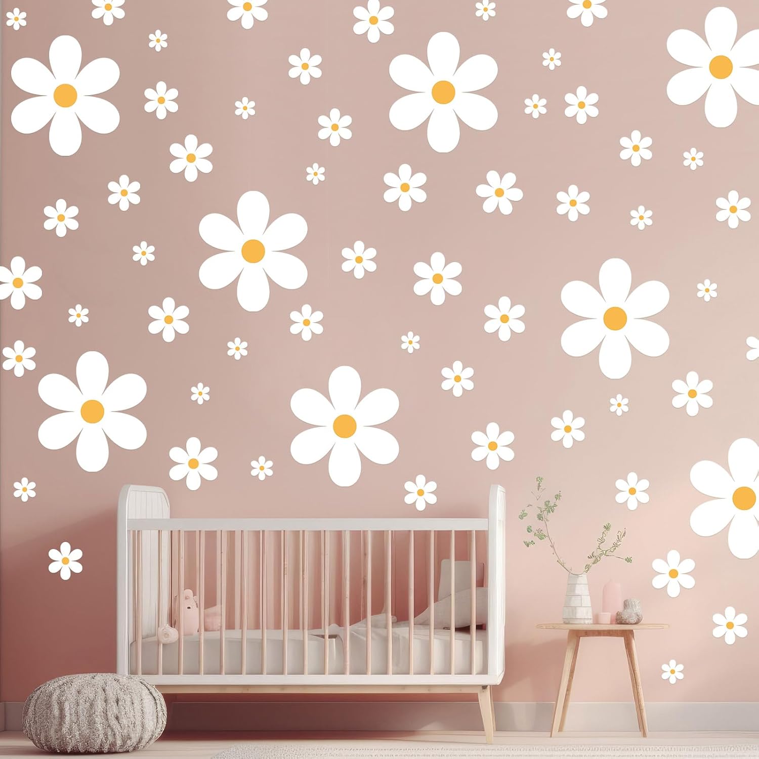 165 piezas de 15 hojas de calcomanías de pared de margaritas grandes con flores de primavera, calcomanías de vinilo para despegar y pegar,