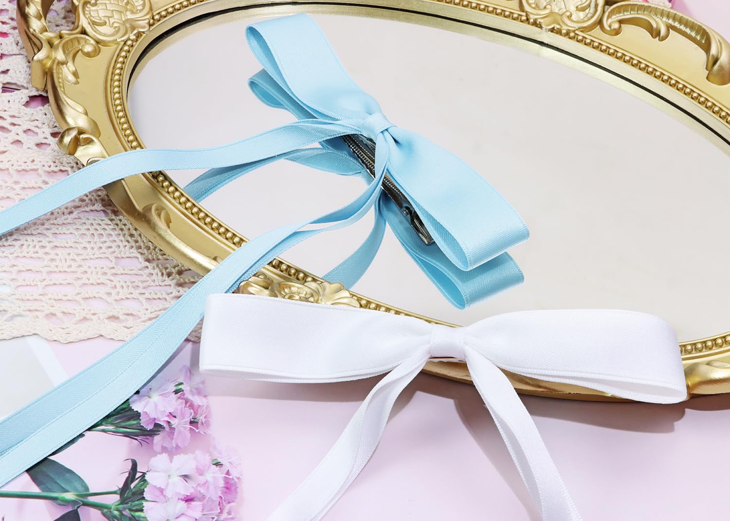 Pinza de cinta para el cabello para mujer, diseño de ángel Penta, 2 piezas, lazo para el pelo, borla con borla de cocodrilo, accesorio decorativo