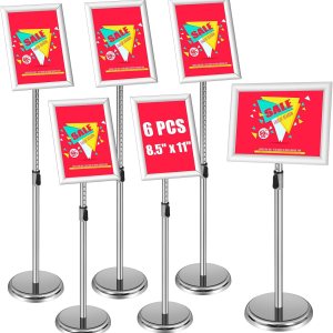 6 soportes para pósteres de 8.5 x 11 pulgadas, ajustable, resistente, con pedestal ajustable, para exhibición, póster, negocios, espectáculos, 6 soportes para pósteres de 8.5 x 11 pulgadas, ajustable, resistente, con pedestal ajustable, para exhibición, póster, negocios, espectáculos,