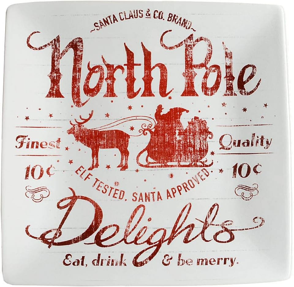 222 Fifth Santa Company Plato de cena cuadrado