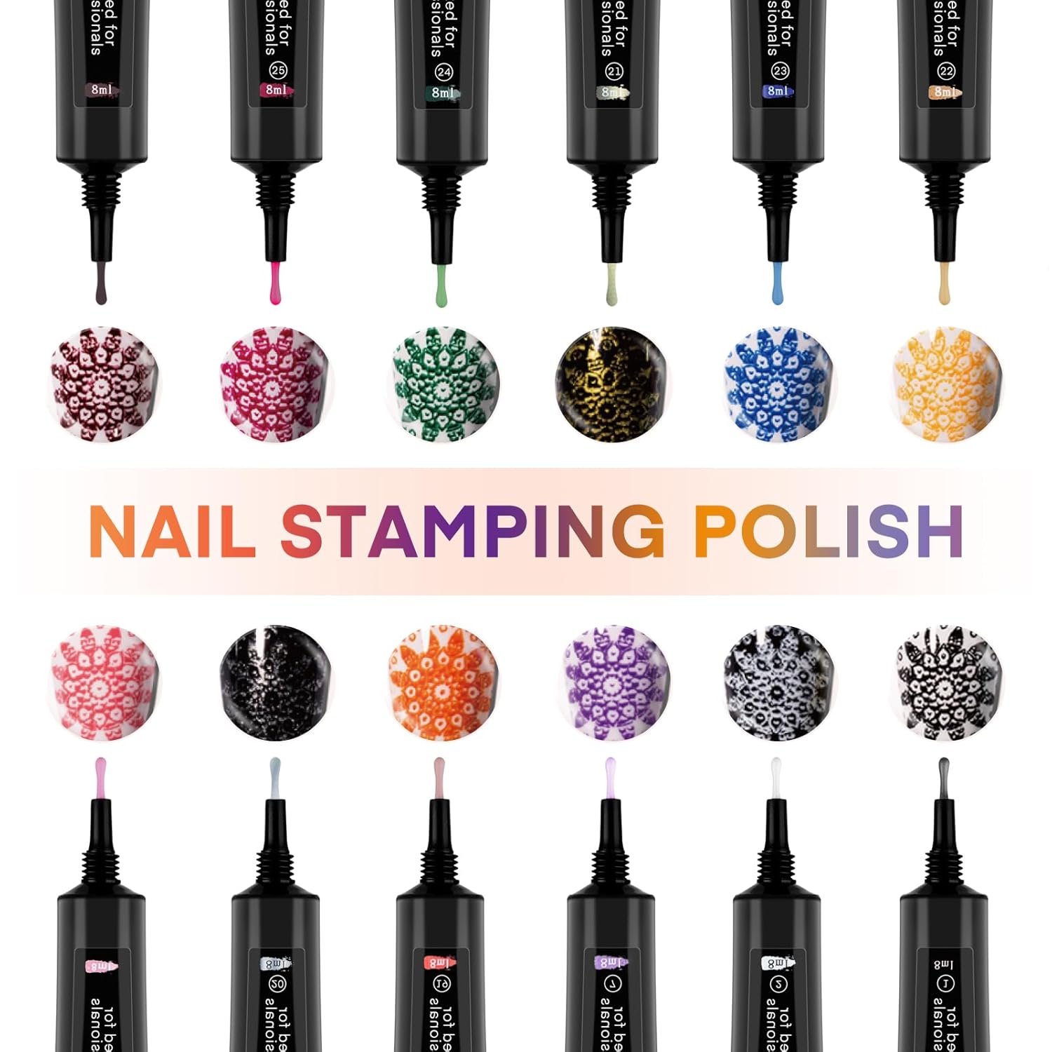 Pet Baby Esmalte de estampación de uñas, 12 colores de sellado, geles de estampación, gel de esmalte de uñas para sello de uñas, sello de placa de