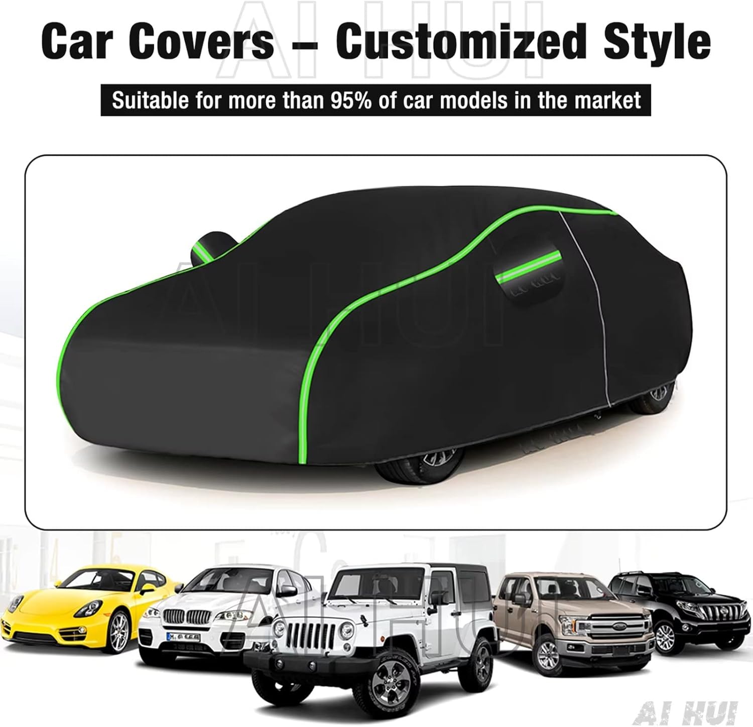AI HUI Funda para automóvil compatible con Nissan NP300 Navara, cubierta impermeable para todo tipo de clima, cubierta exterior completa impermeable