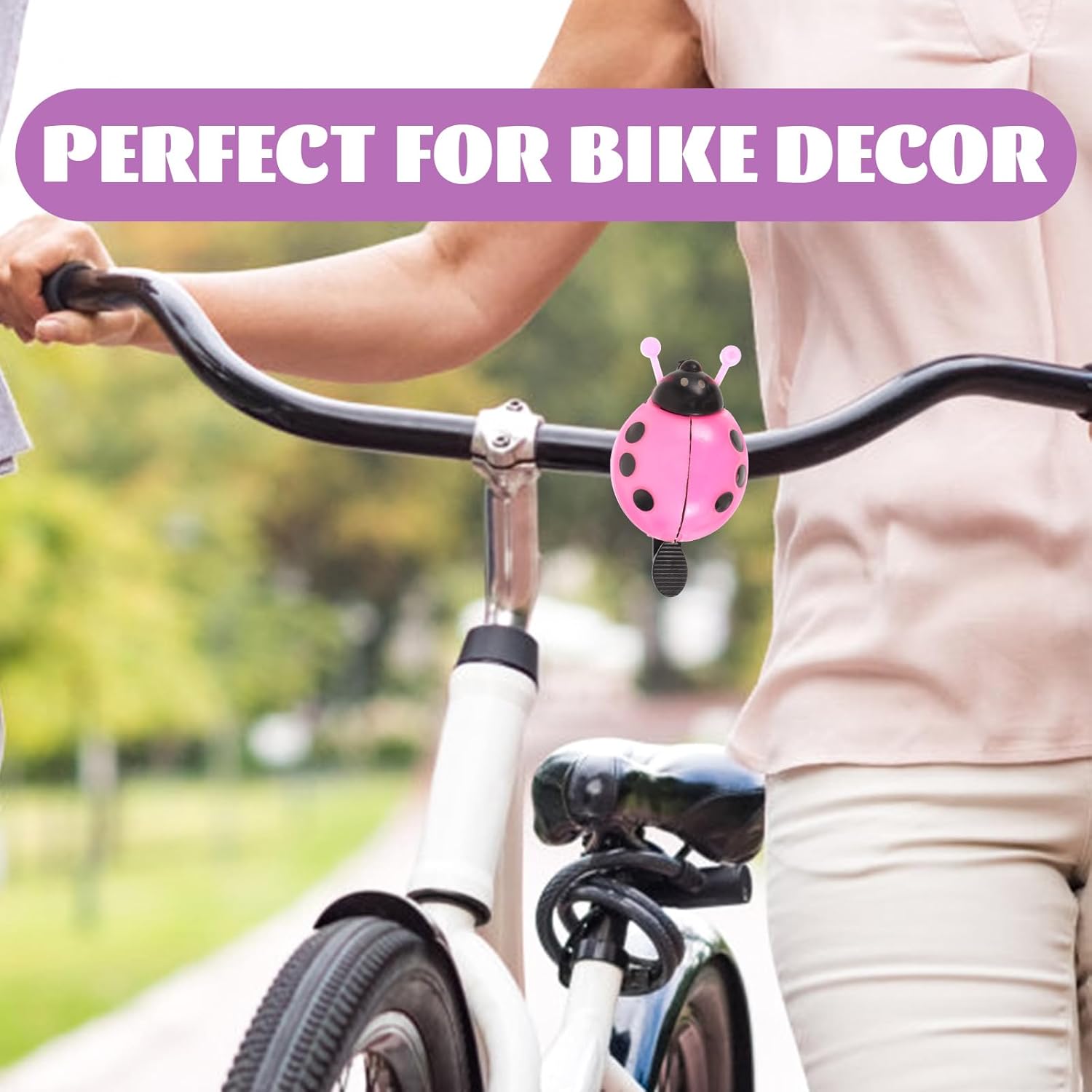BESPORTBLE  Campana de plástico para bicicleta con forma de mariquita para niños, bicicleta, regalo para niños, color rojo