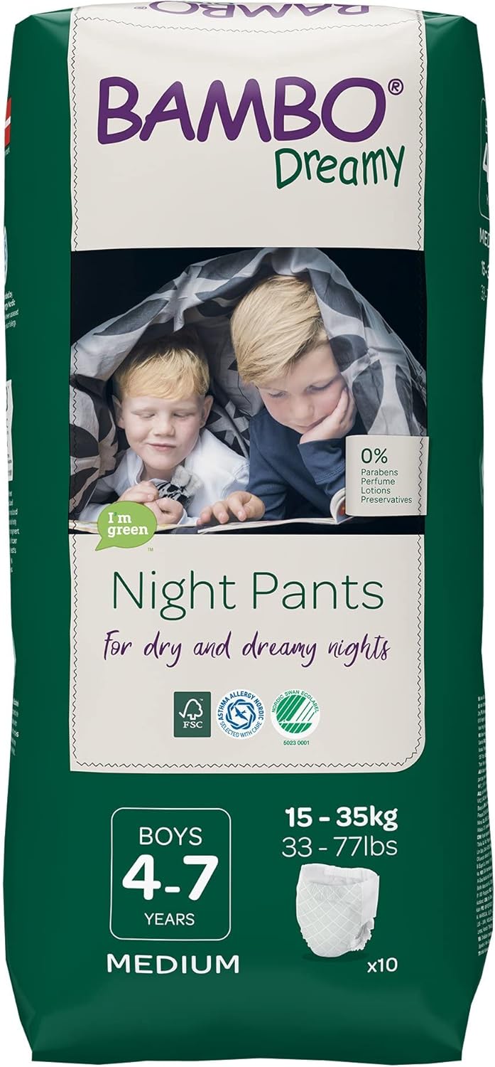Bambo Nature Pantalones de noche de ensueño prémium niños de 4 a 7 años, 120 unidades