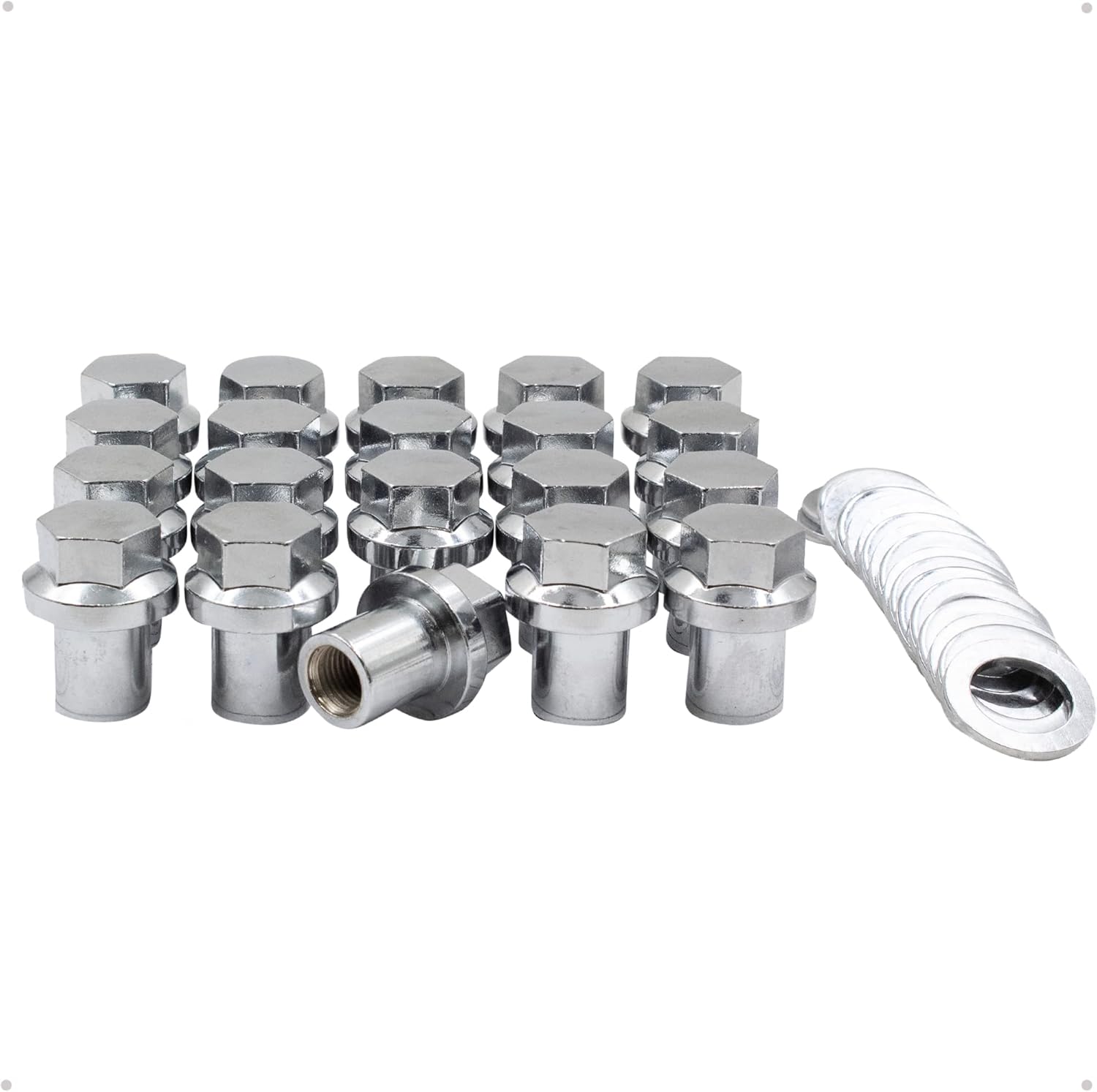 Wheel Accessories Parts 20 piezas de rosca de 0.551 in 1.50 14×1.50  RRD000011  Tuercas de llanta estilo OEM de 1.60 pulgadas de largo, cromadas 78