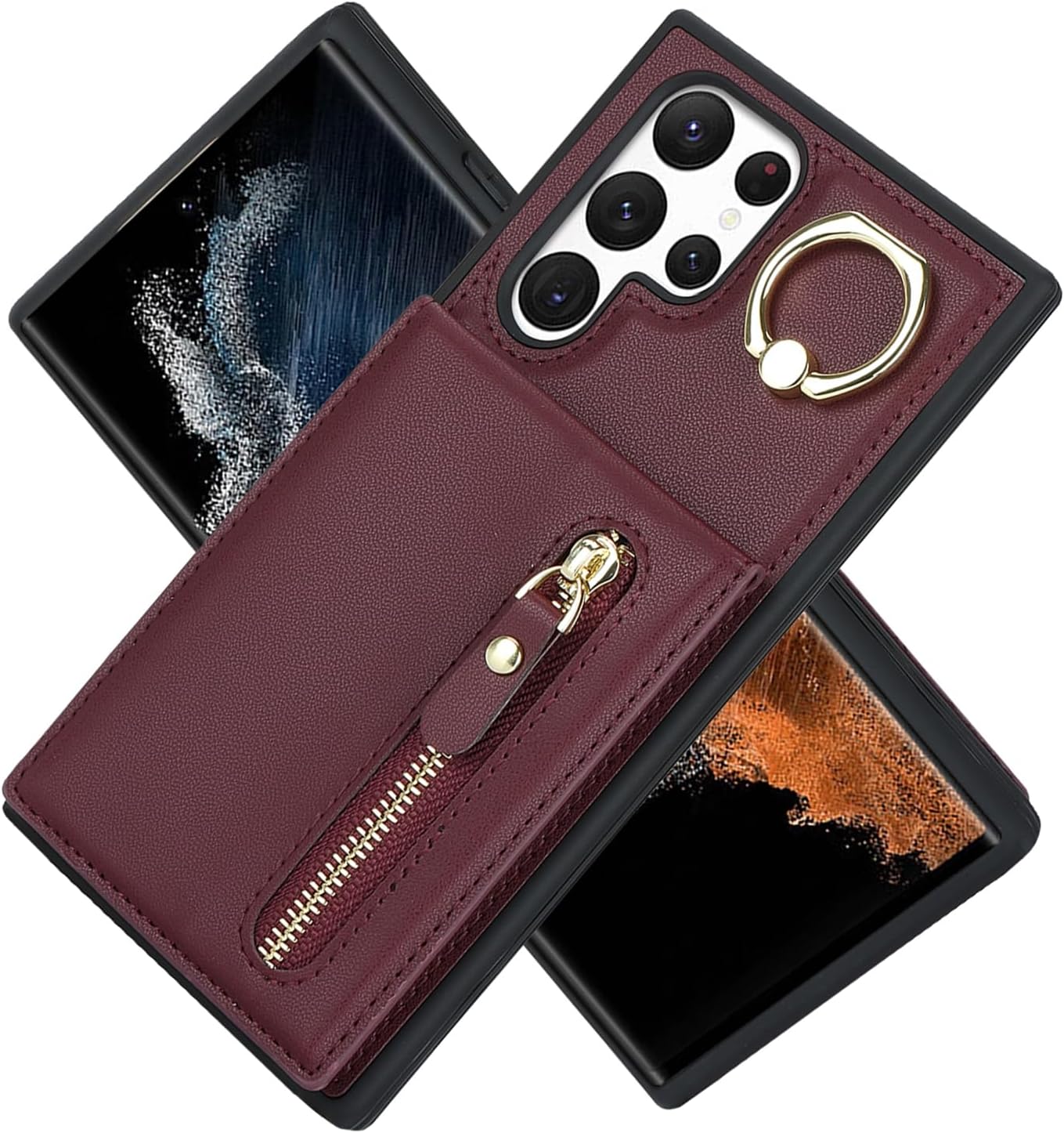 Jaorty Funda para teléfono Samsung Galaxy S22 Ultra con tarjetero, Galaxy S22 Ultra funda para mujer con ranura para tarjeta de identificación de