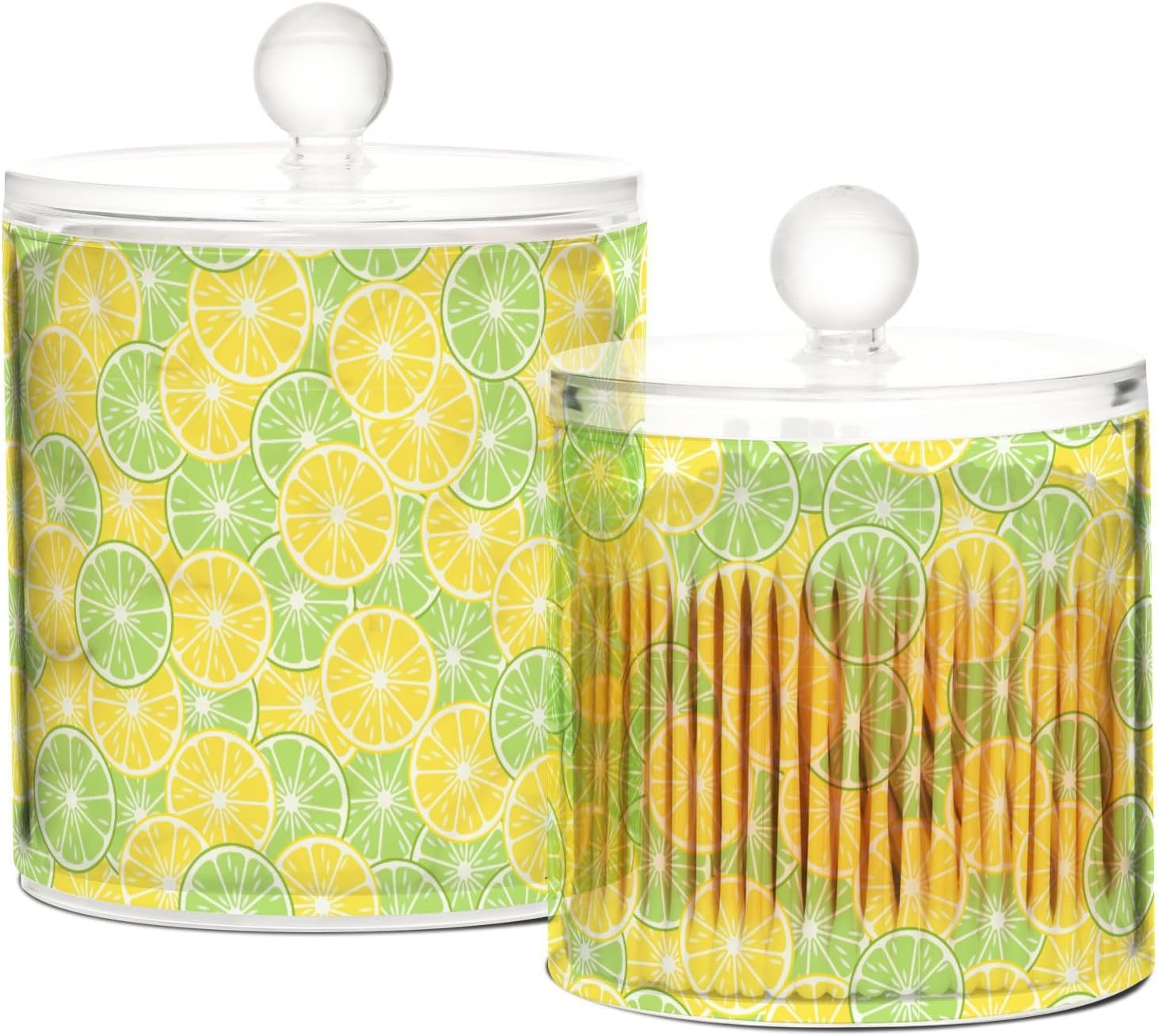 Lemons Jars with Lids Containers Jar Bathroom Storage Containers Canisters Cotton Round Holder for Dorm Room Essentials for College Students Girls