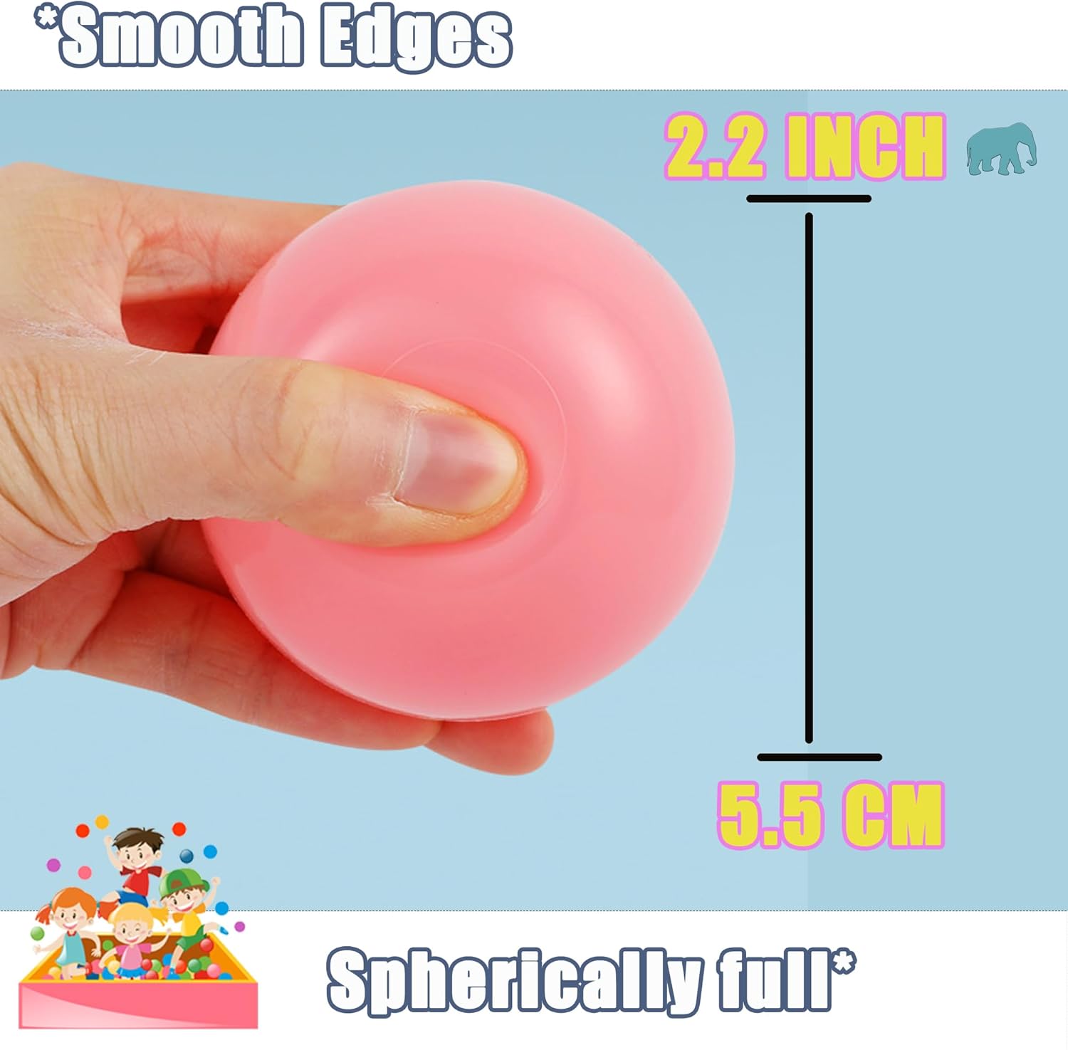 Lovgrils 170 bolas rosas para niños, bolas de plástico rosa para hogueras de bolas, bolas de colores brillantes para niños pequeños de 1 a 3 años