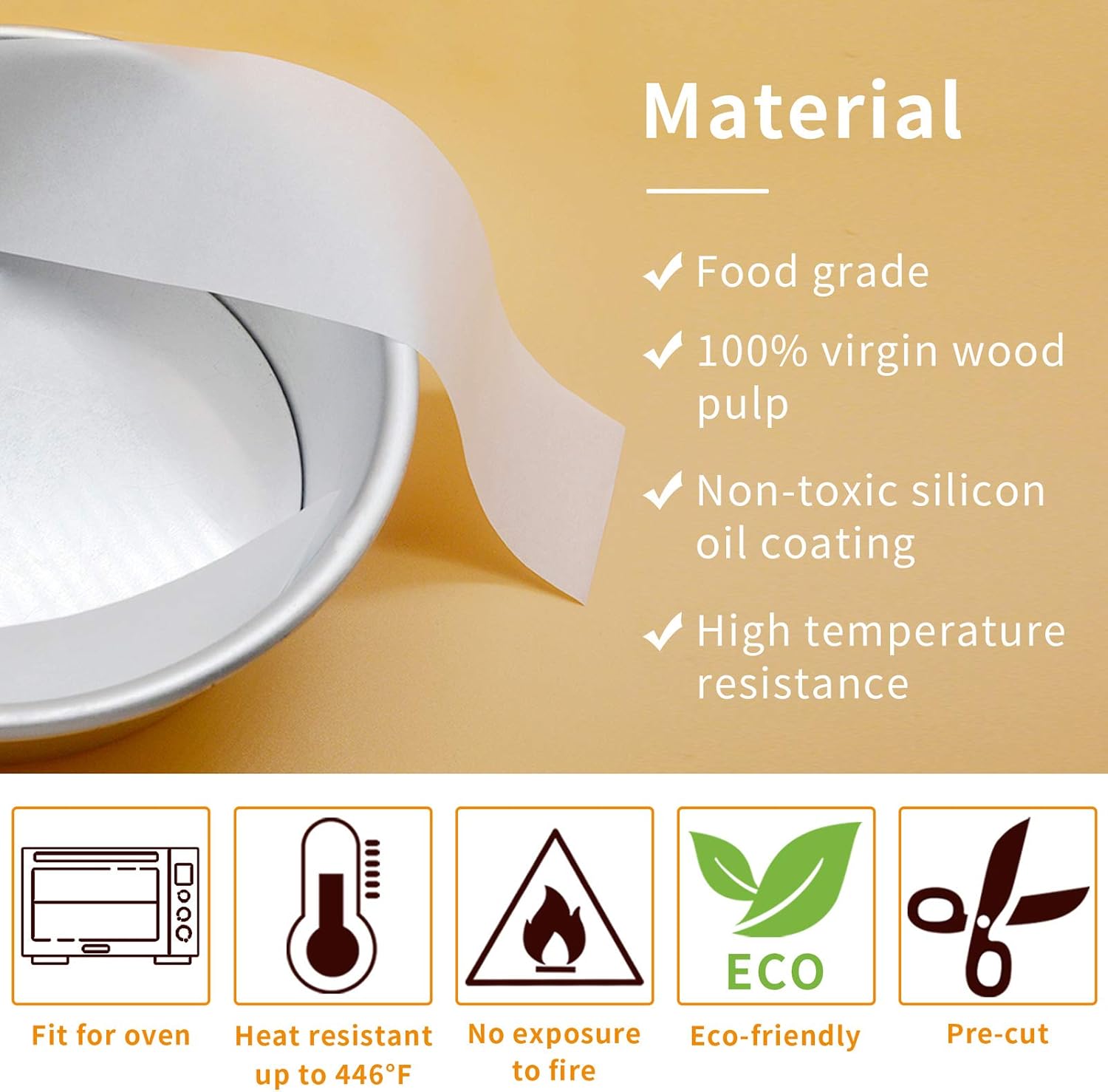 ZCONIEY Forros de papel pergamino precortados Peri para sartén de 10 pulgadas, 100 unidades, antiadherentes y resistentes al calor