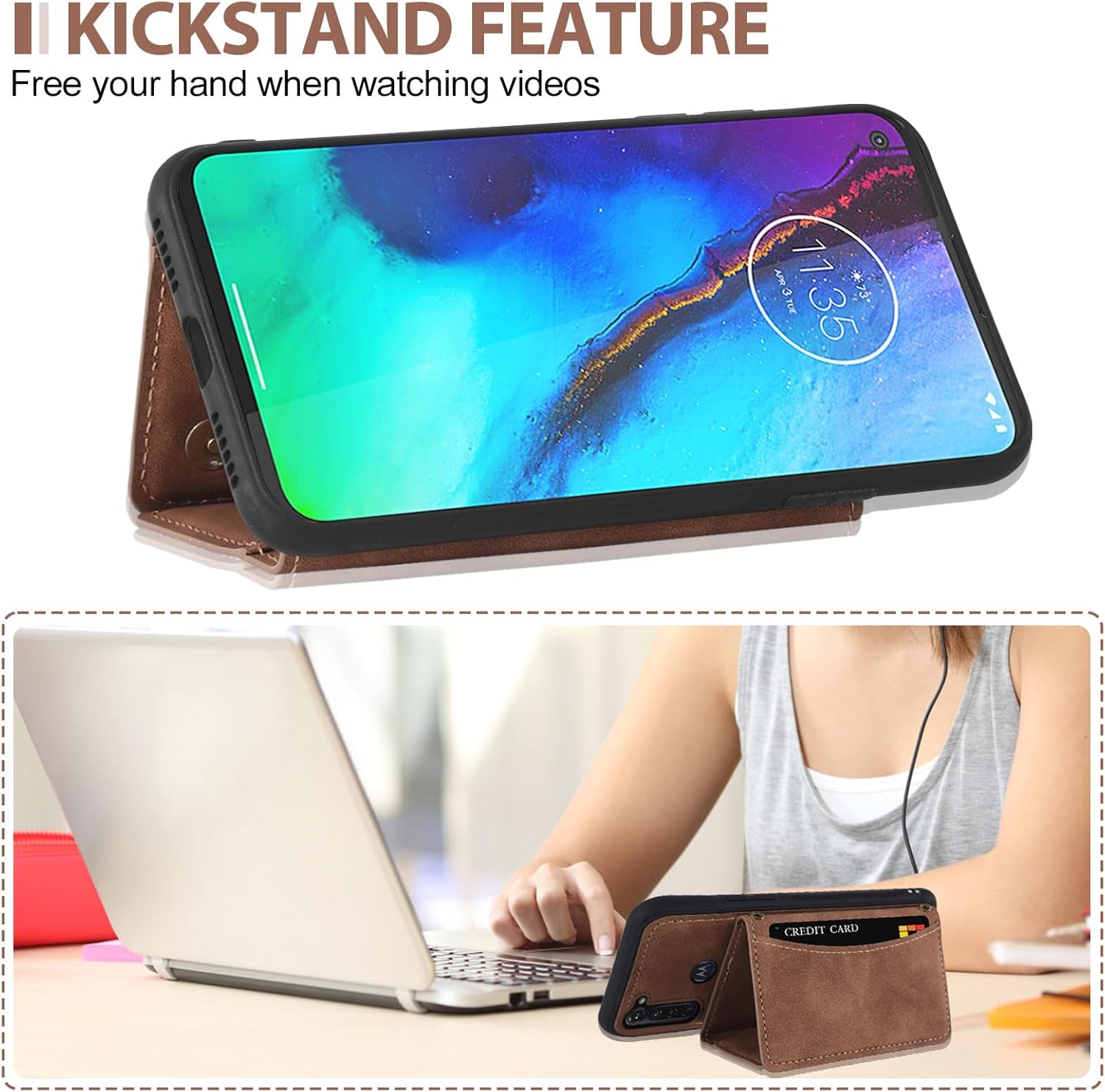 Asuwish Funda tipo cartera para Moto G Stylus 2020 MotoG Pro con protector de pantalla de vidrio templado y soporte para tarjetas, accesorios para