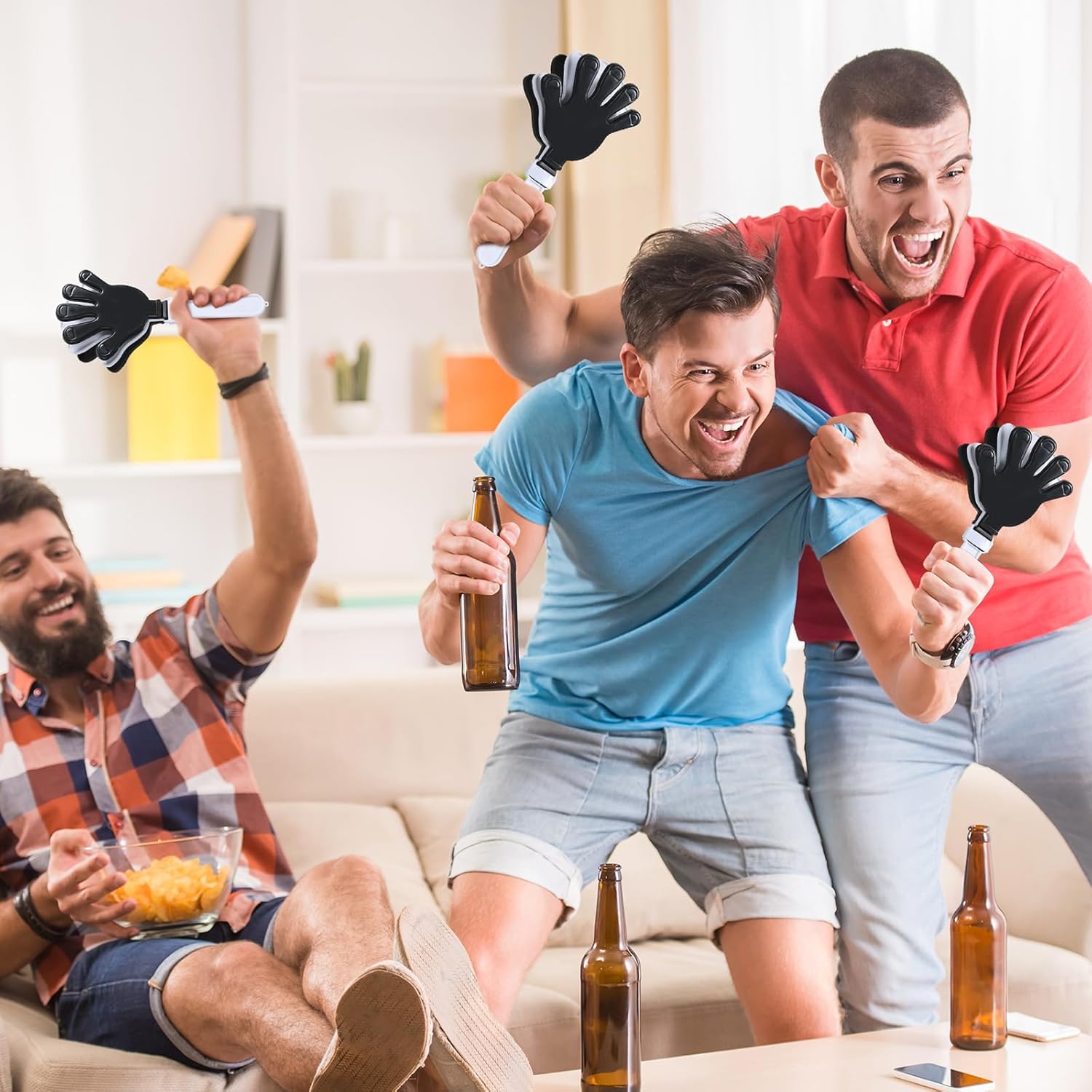 Poen 24 piezas de pinzas de mano de 7.5 pulgadas para hacer ruido, recuerdos de fiesta, aplausos de plástico, bromas de ruido, juguetes deportivos