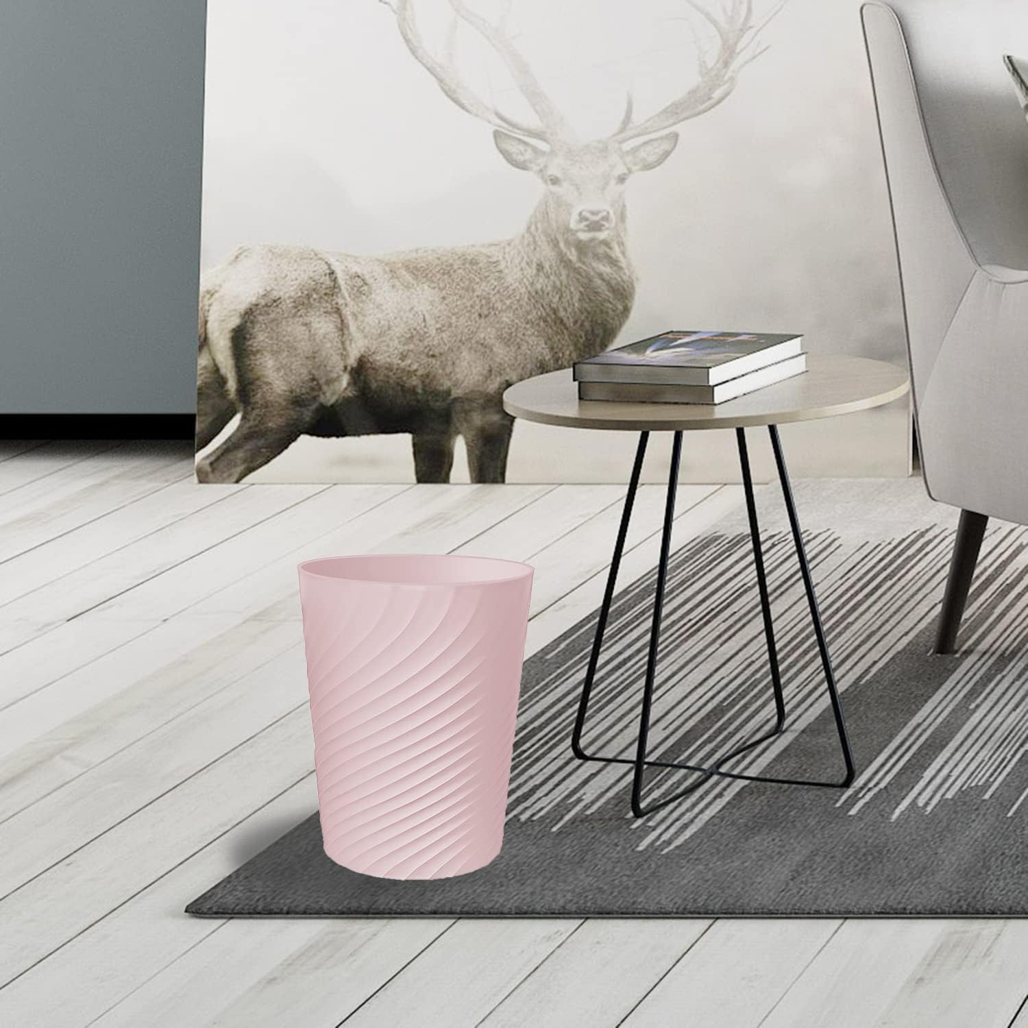 DAJITRE Cubo de basura pequeño de 1.8 galones, papelera de reciclaje de perfil delgado para espacios compactos, baño, oficina, dormitorio, cocina