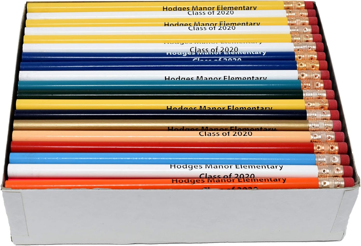 Pencil Guy Lápices redondos impresos personalizados promocionales 144 a una caja. 19 color(es) para elegir!
