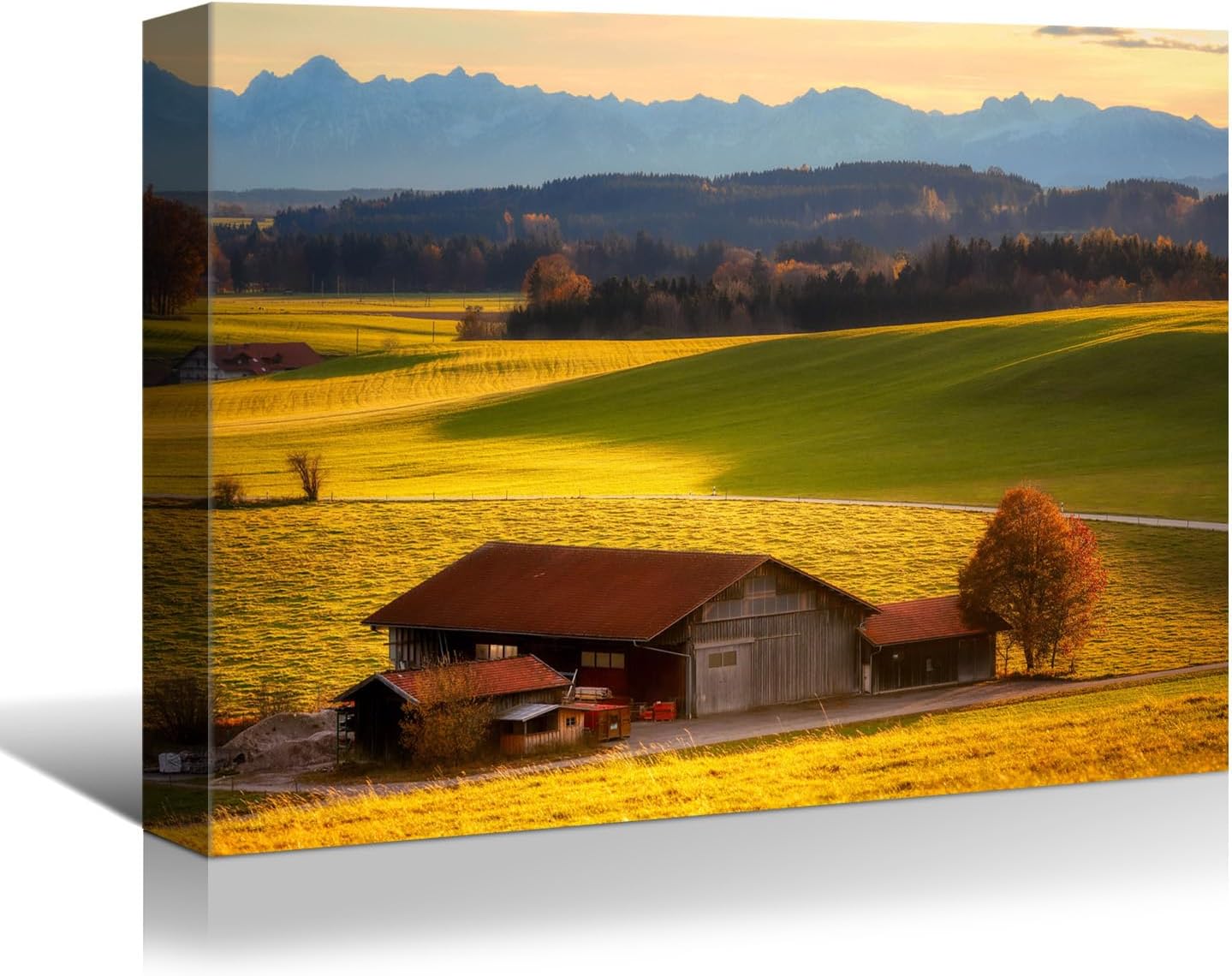 YONICA Autumn Paintings – Lienzo decorativo estético de otoño para decoración de oficina en casa, paisaje de granja de otoño con imágenes impresas