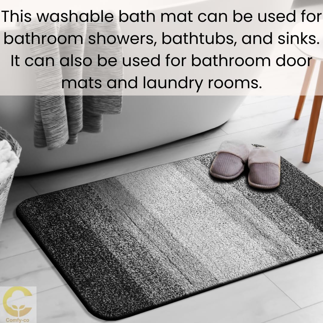 Alfombra de baño de 36 x 24 pulgadas, suave, absorbente, antideslizante, 100% algodón, alfombra de baño de felpa peluda, lavable a máquina, para