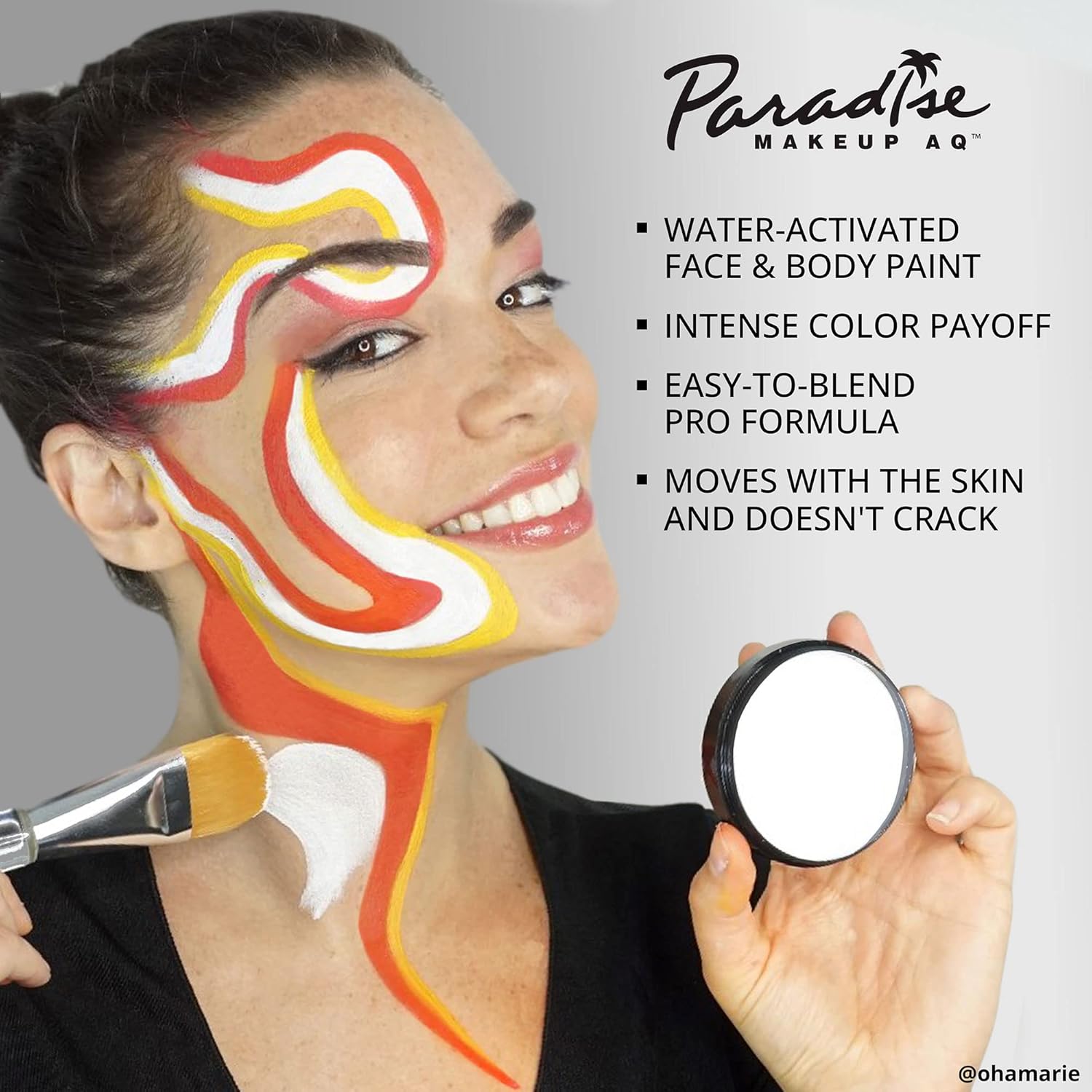 Pintura corporal y facial. Paradise AQ con maquillaje de 1.4 oz., Negro