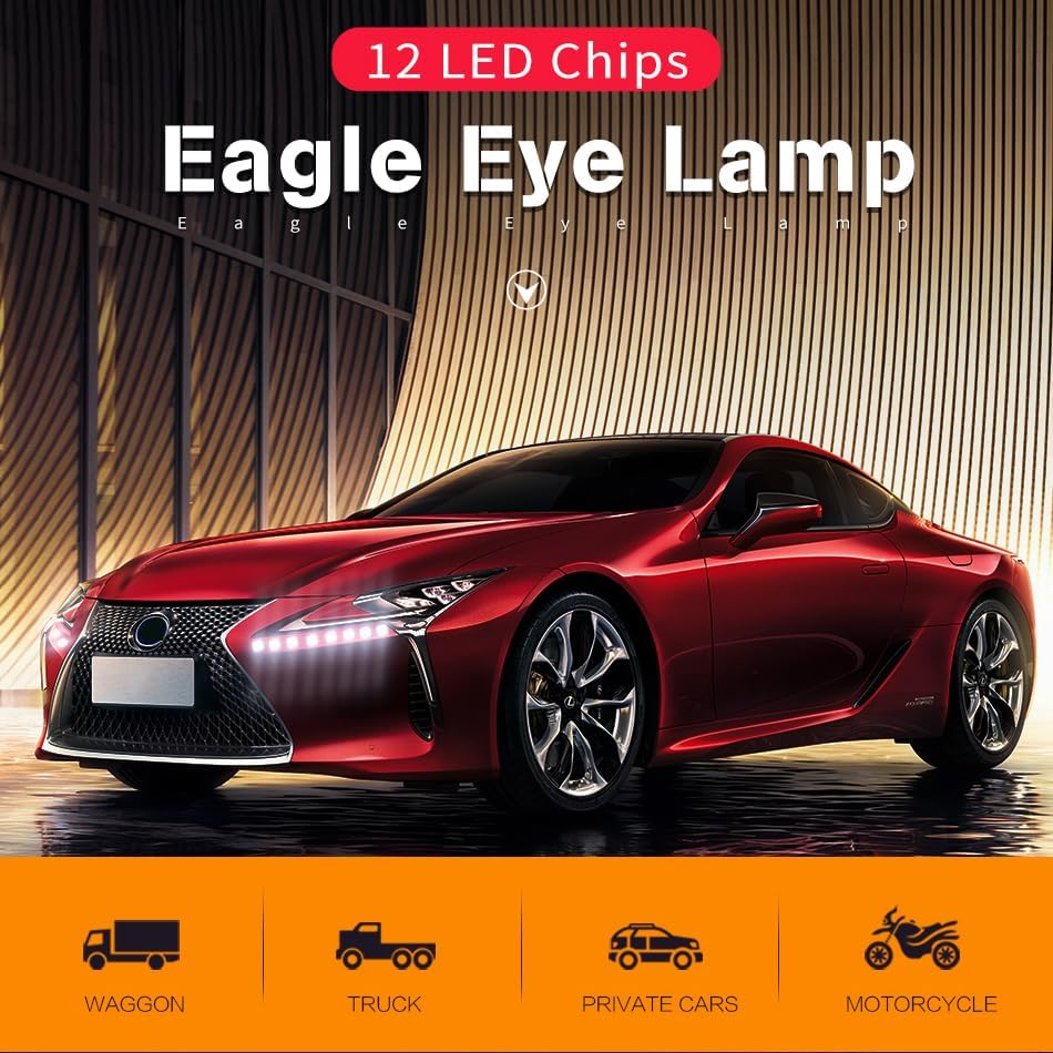 10 unids 0.709 in coche Eagle Eye DRL Led diurna Correr luces LED 12V copia de seguridad reversa señal de estacionamiento lámparas de automóviles,
