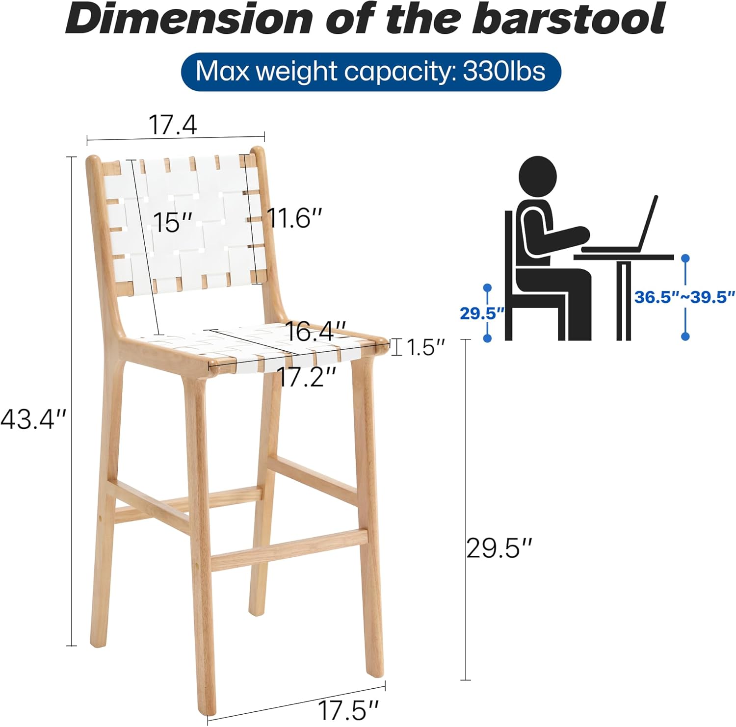 GOOLON Juego de 2 taburetes de bar de piel sintética, taburetes de bar de 29 pulgadas de altura para isla de cocina, modernos taburetes de bar de