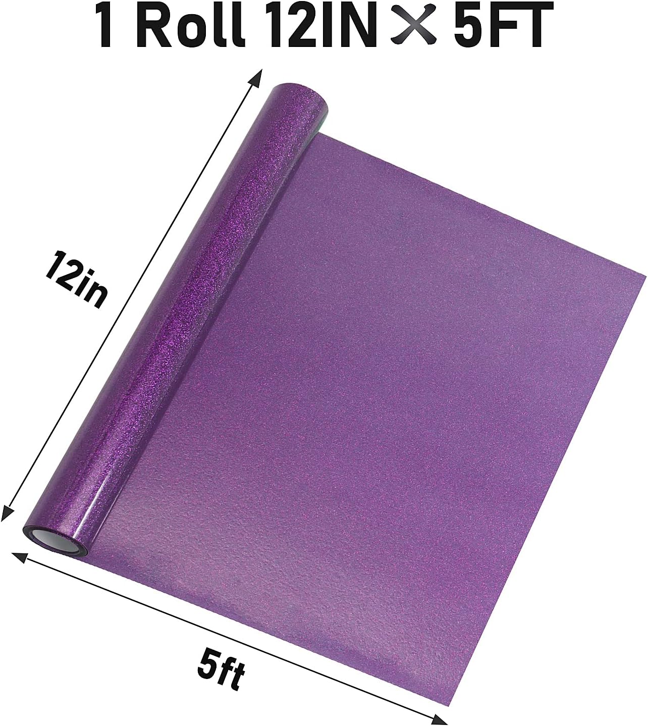 Rollo de vinilo de transferencia de calor HTV con purpurina, vinilo para planchar con purpurina para Cricut y Silhouette Cameo, vinilo con purpurina