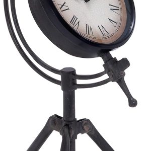 Deco 79 Reloj de trípode de metal, 7″ x 7″ x 14″, negro Deco 79 Reloj de trípode de metal, 7″ x 7″ x 14″, negro