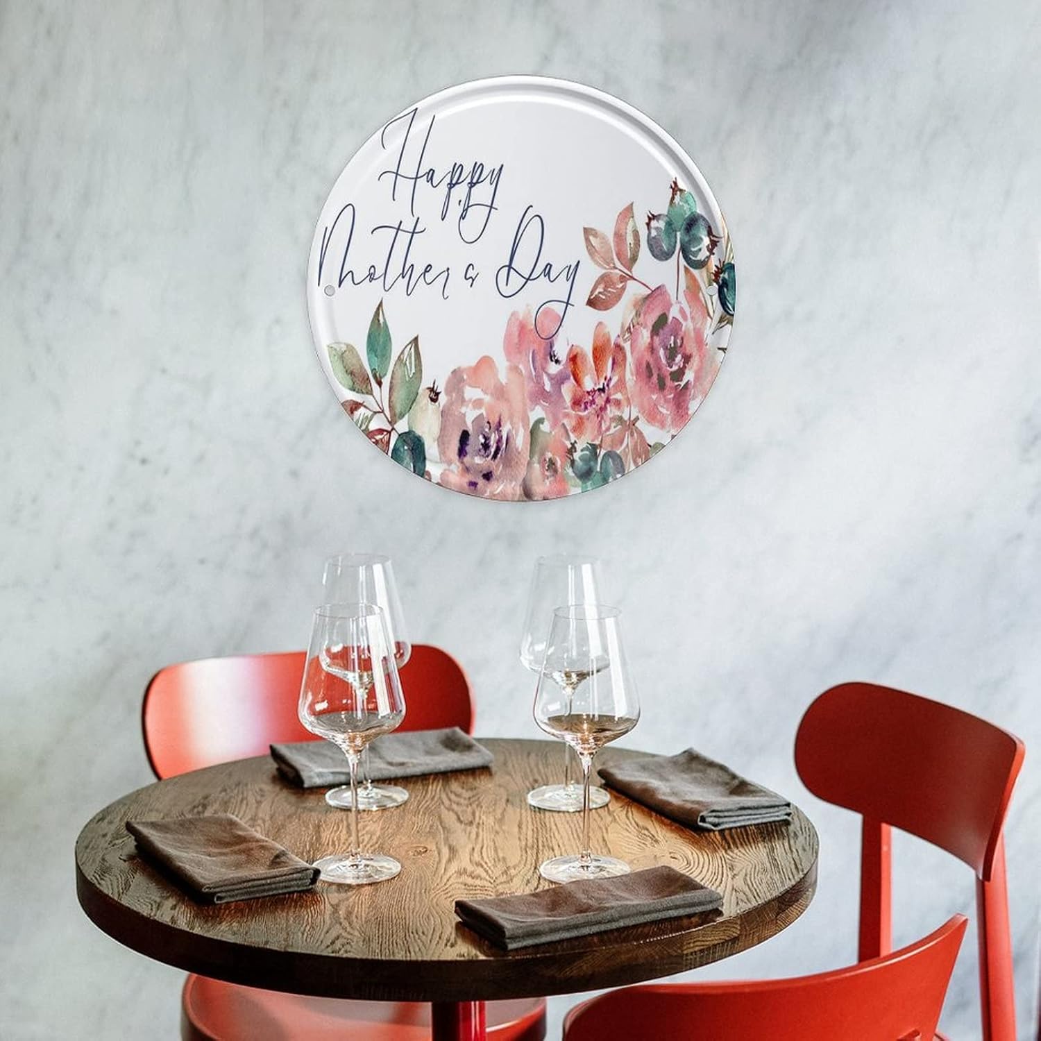 Cartel de metal con texto en inglés Happy Mother’S Day (Happy Mother’S Day de Stranger Things), decoración de pared, 6 x 6 pulgadas, cocina, puerta,