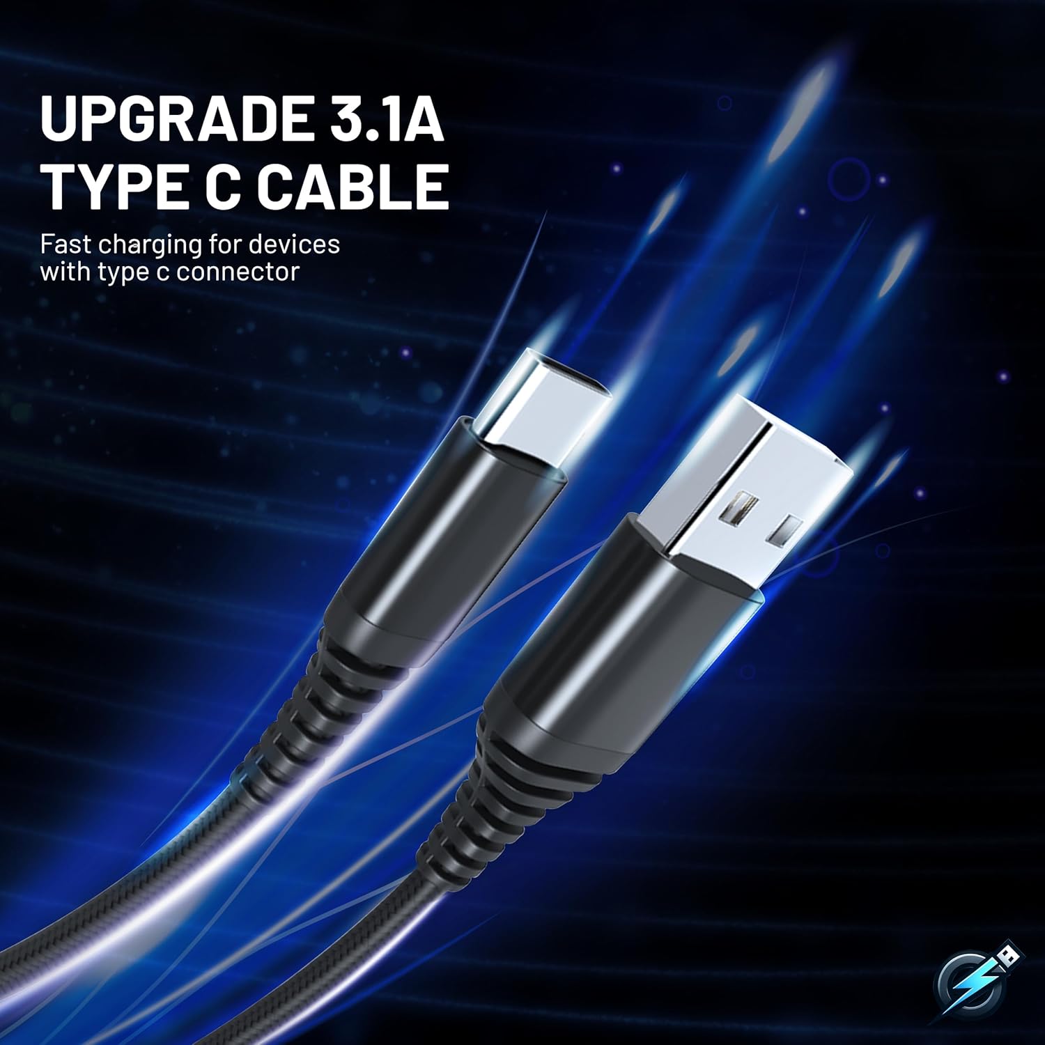 Cable USB C 5 unidades 3.1A QC 3.0 60W de carga rápida USB tipo C a A (336610 pies) cables trenzados de nailon compatibles con iPhone 15, MacBook