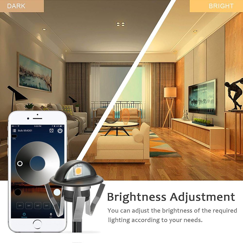 FVTLED Kit de luces WiFi para cubierta, 10 piezas de bajo voltaje 1.38 para exteriores, escalera, iluminación LED blanca cálida, funciona con Alexa