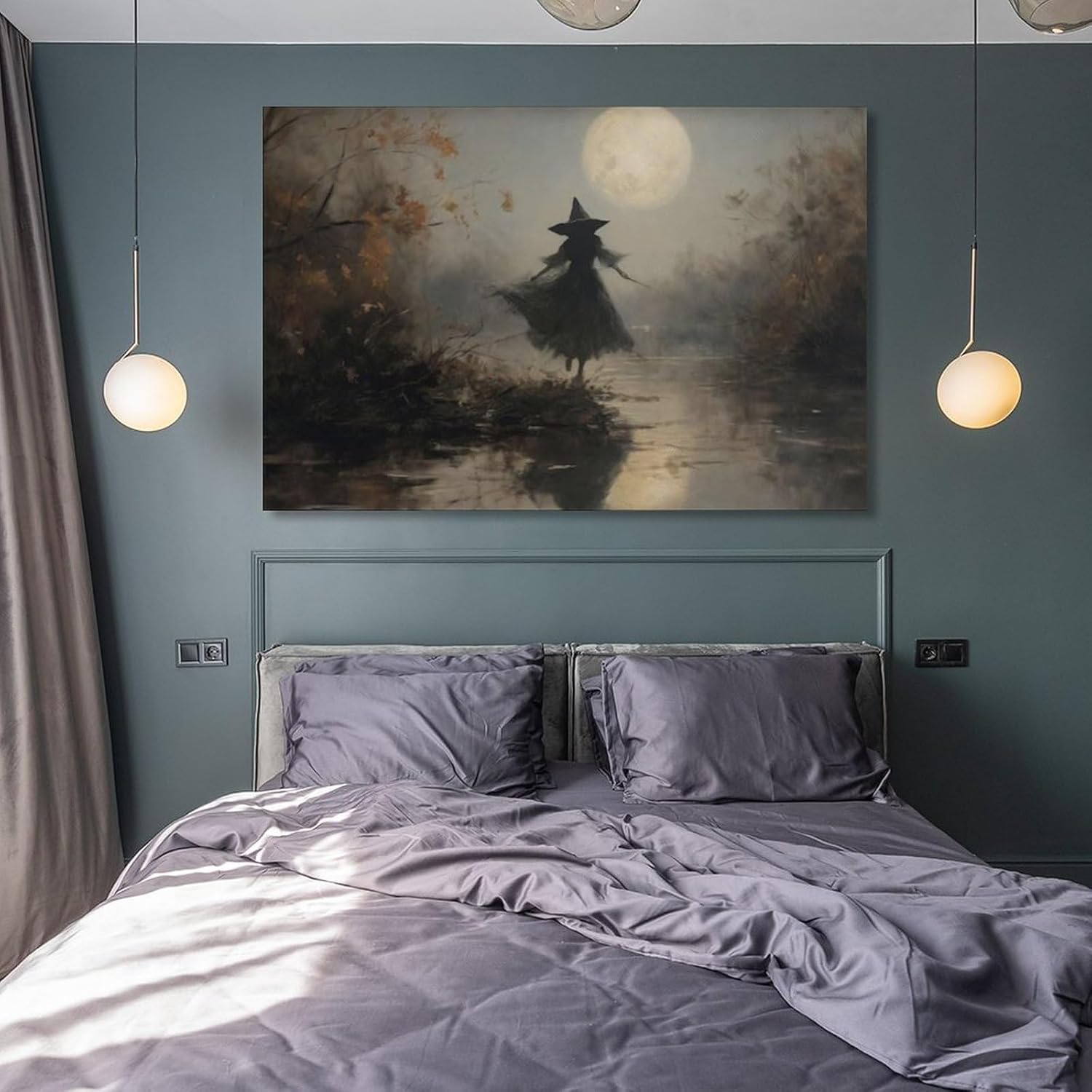 Hermosas impresiones artísticas de arte visual, estéticas de Halloween, impresiones vintage de brujas, brujas, lienzo de brujería, impresiones