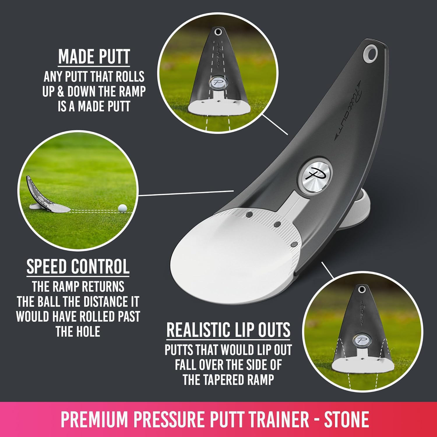 PuttOUT Entrenador de putt de presión prémium perfecciona tu putting de golf