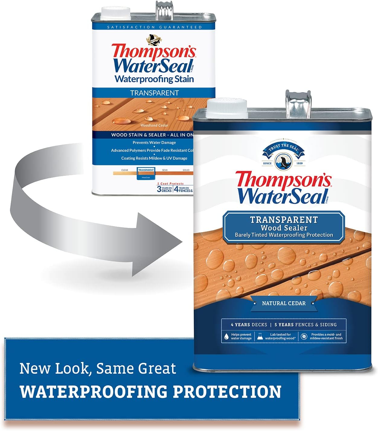 Thompson’s WaterSeal Tinte y sellador de madera impermeabilizante transparente, cedro natural, 1 galón