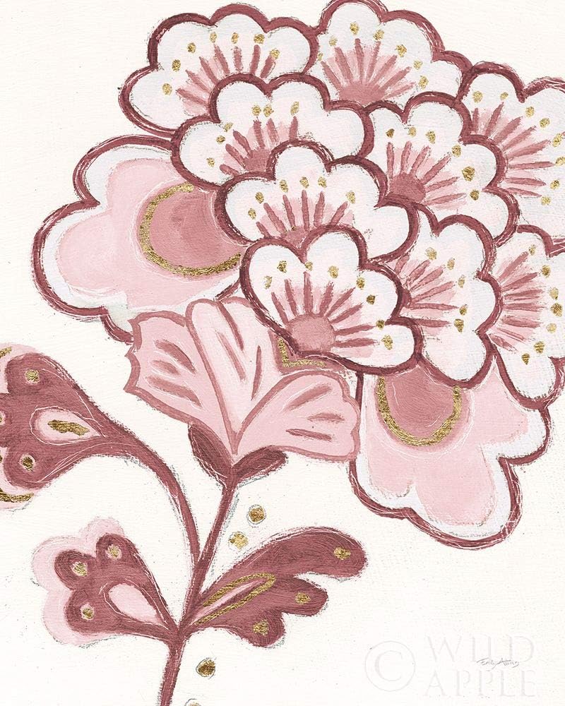 Posterazzi PDX54361SMALL Flora Chinoiserie V Pink Emily Adams Poster Print, 18 x 24, Multicolor