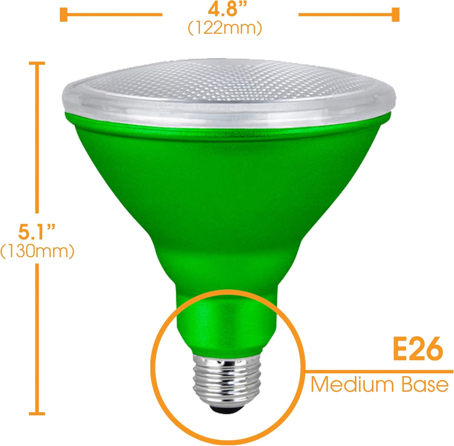 Xtricity Bombillas LED PAR38 LED verdes de inundación, 7 W, (equivalente a 40 W), impermeables, interioresexteriores, base media E26, luces de