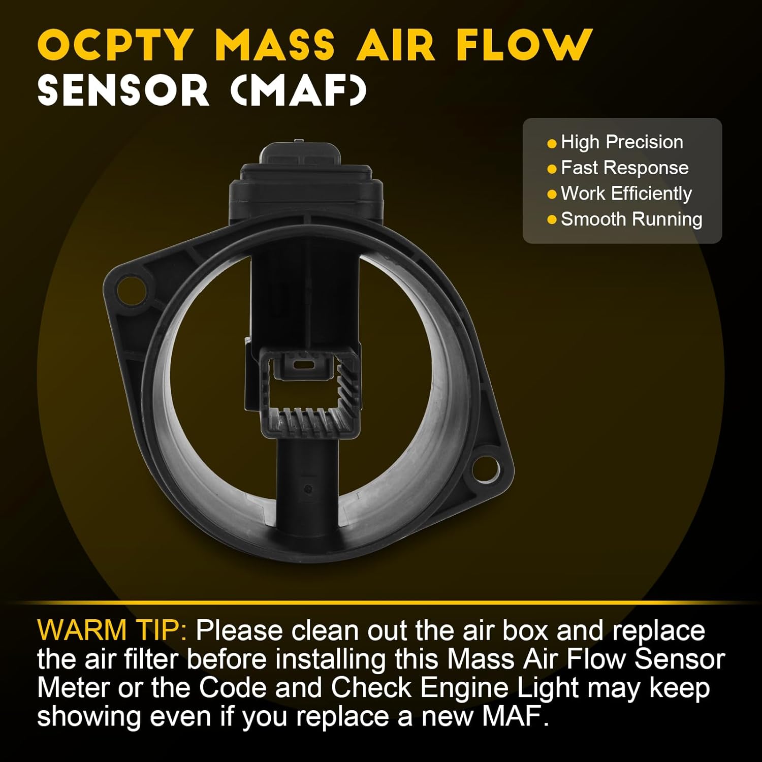 OCPTY Sensor de flujo de aire masivo A6510900148, 6510900148, 6510900048 Compatible para Mercedes-Benz Sprinter 2500, 2014-2017 para Mercedes-Benz