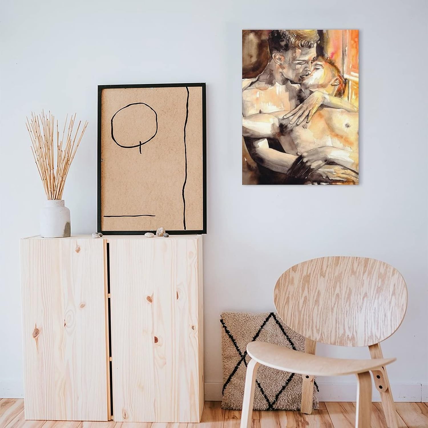 Póster de hombre gay, pintura al óleo abstracta, póster de personaje masculino, póster de hombre besándose, lienzo, pósteres artísticos, cuadros,