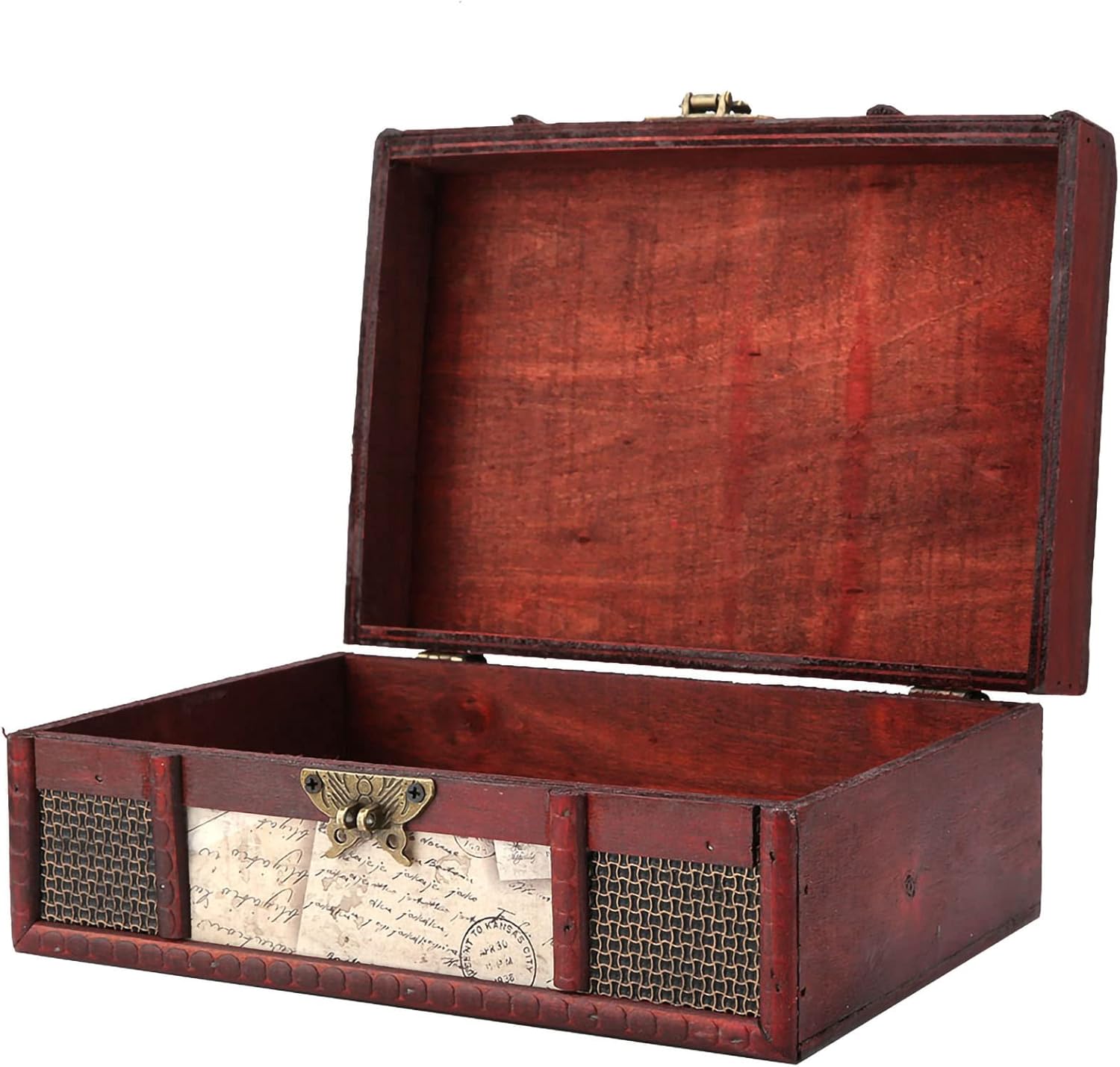 Fydun Vintage Wooden Storage Box Small Size Book Jewelry Storage Box Collectibles (#3)
