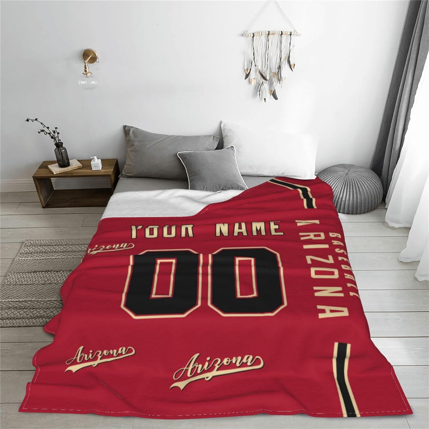 Arizona – Manta de franela personalizada para cama, sofá con nombre de número personalizado, para hombres, mujeres, niños, regalos para fanáticos de