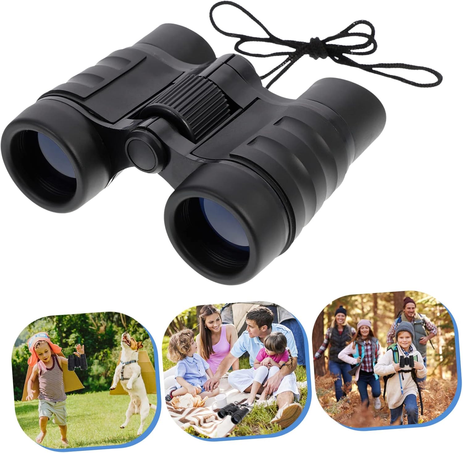 UKCOCO Prismáticos compactos para niños, binoculares para turismo, binoculares para niños, mini binoculares para niños, potente mango binocular, 4