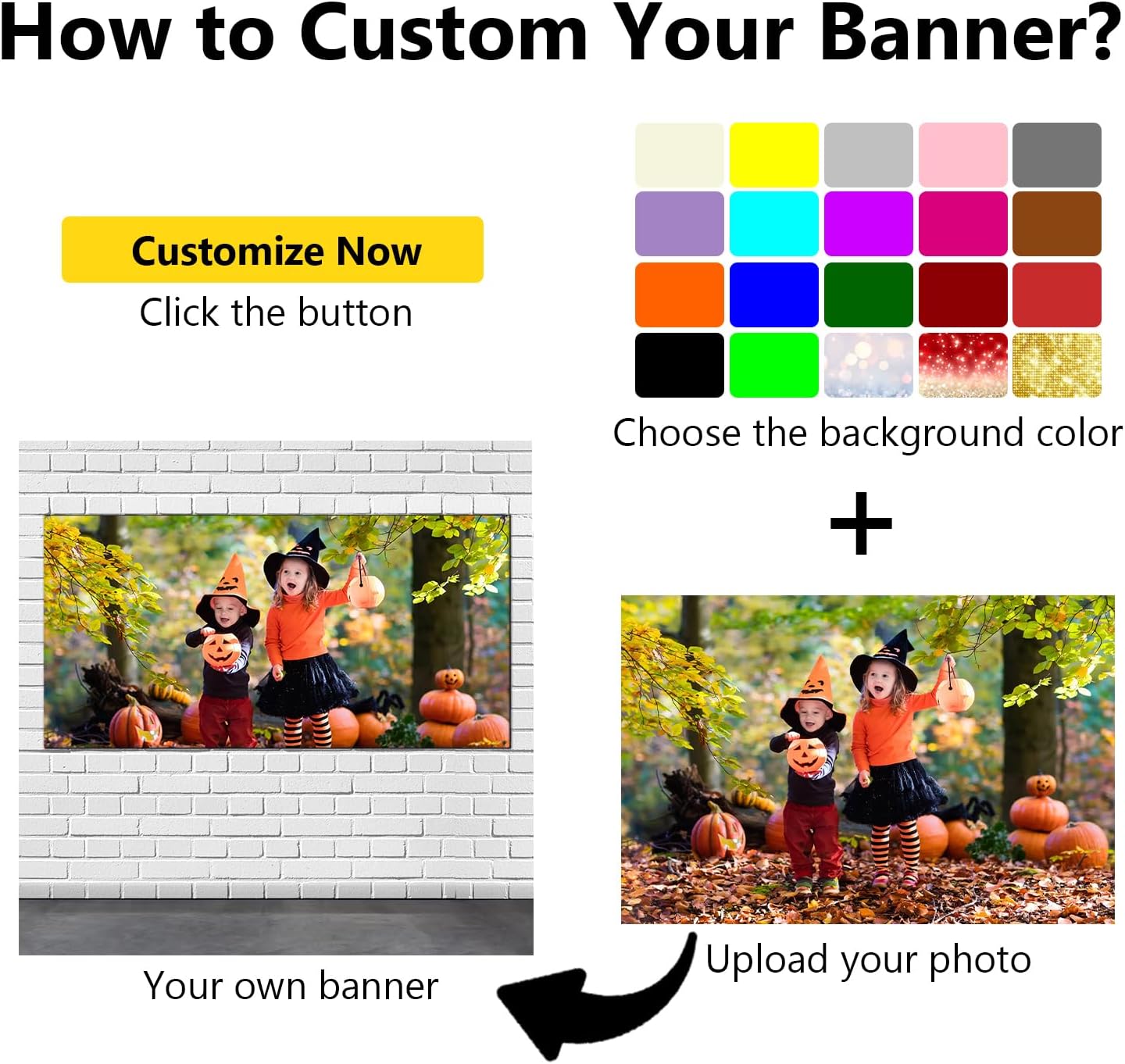 Livole Custom Banners and Signs Customize Wall Banner with Photo Personalized Waterproof Cloth Banners Customized Birthday Banner Printing for