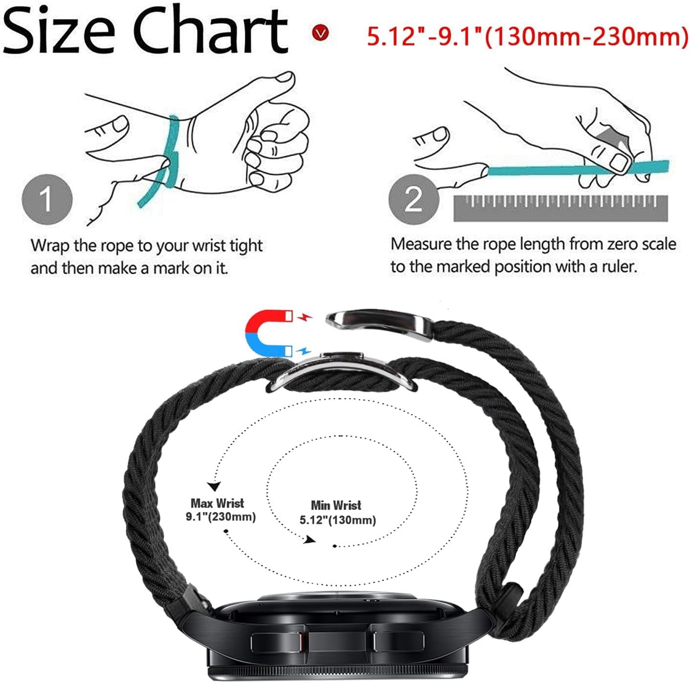 Abanen Correa de reloj trenzada de nailon elástico para Garmin Venu 2S  Vivoactive 4S  Vivomove 3SVenu 3S, correa elástica suave de 0.709 in con