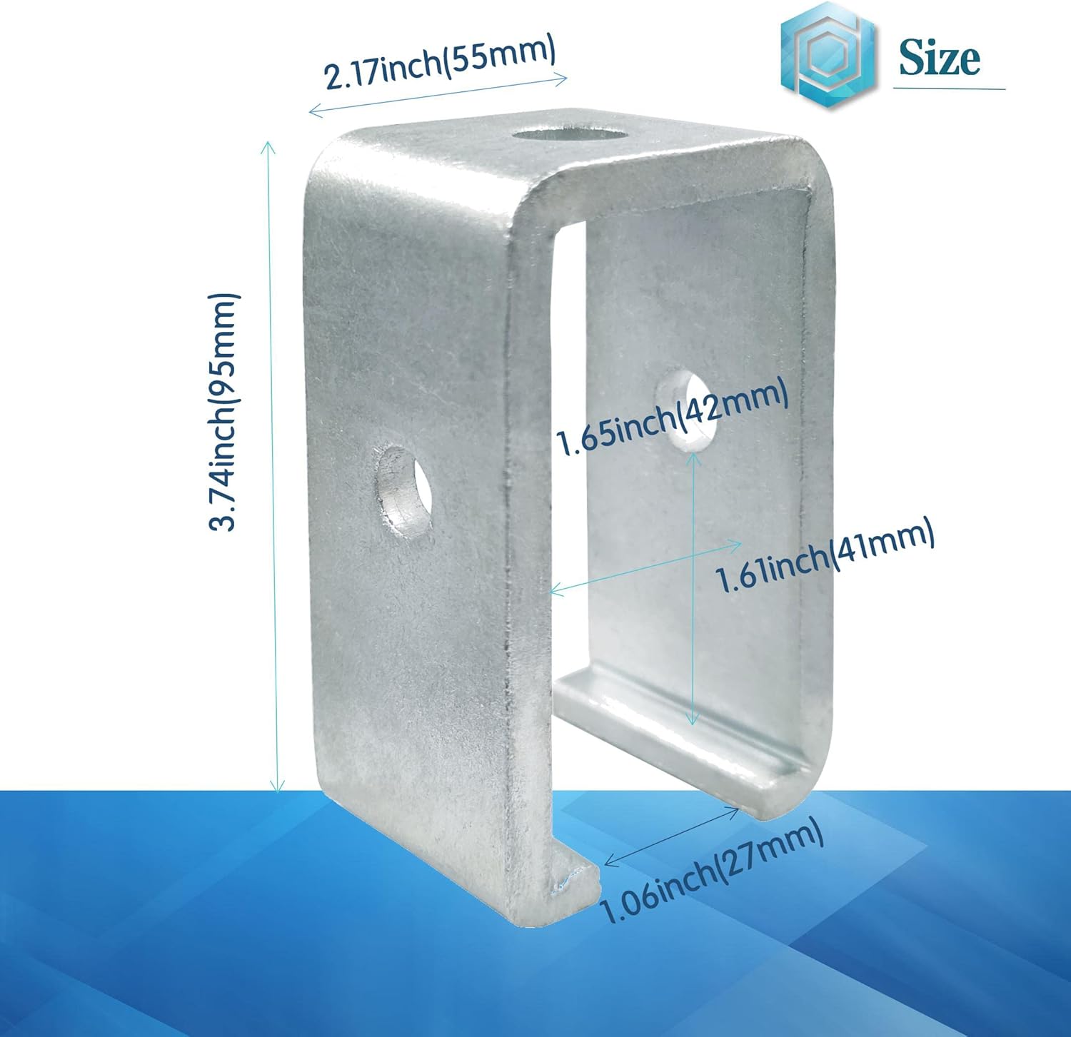 6 unidades Unistrut Channel Trolley Track Hanger Bracket for All 1-58″ Channel Trolley Track, carga nominal de 1200 libras