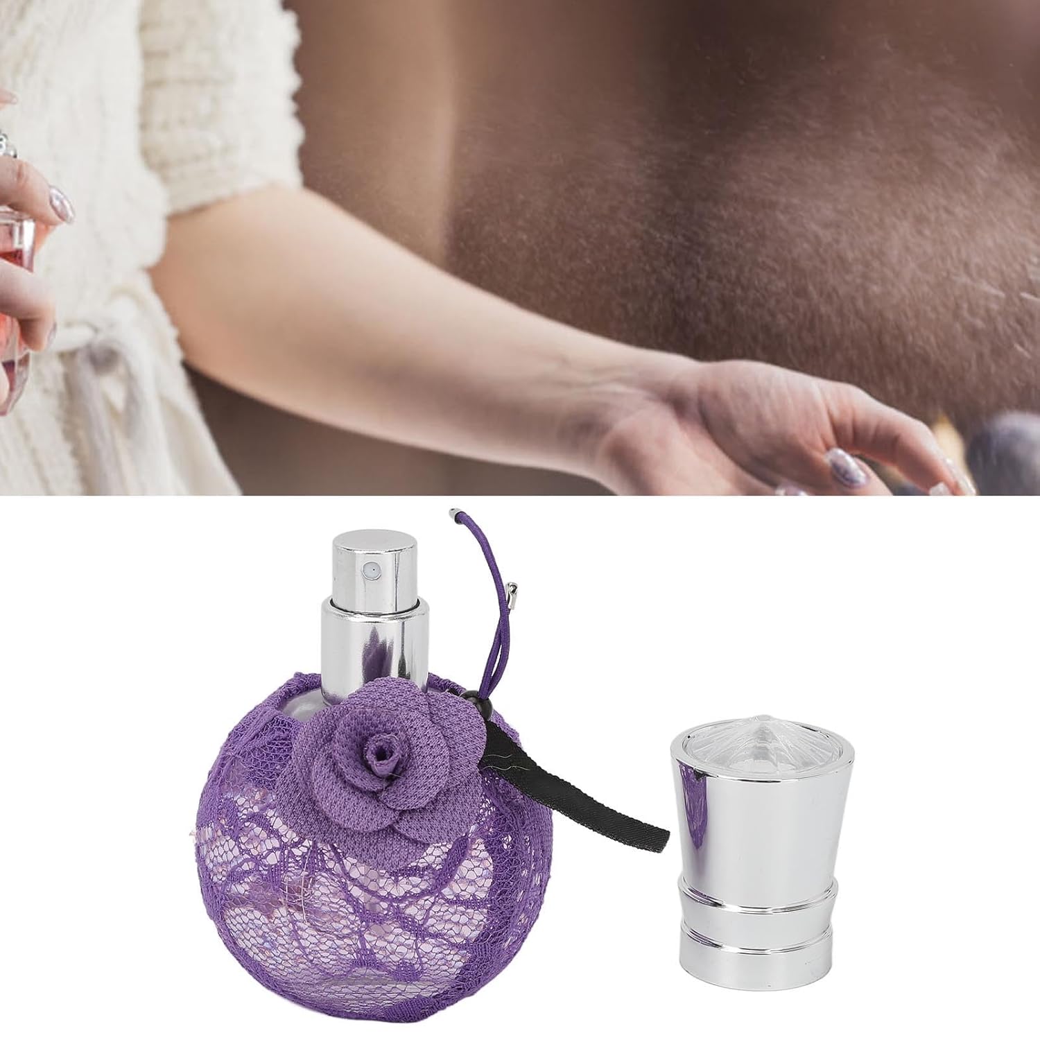 Perfume para mujer, fragancia de larga duración, color morado, encaje rosa, perfume para viajes, fiestas, al aire libre, fragancia en aerosol
