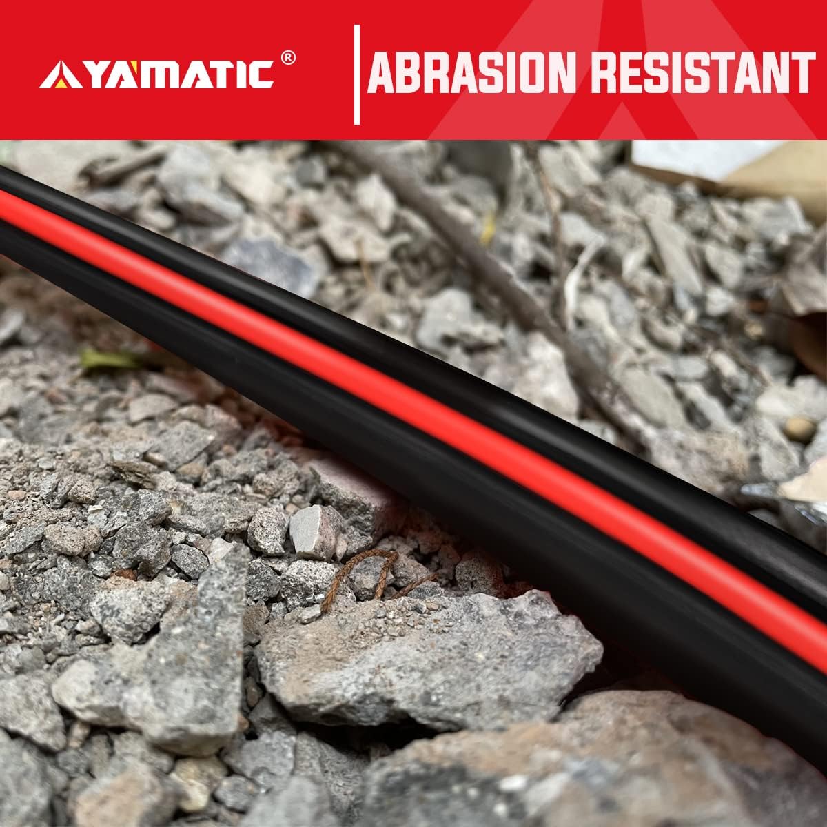 YAMATIC Manguera de jardín de 25 pies, manguera de agua ultra duradera, manguera regular de 58 pulgadas con conector de latón macizo para todo tipo