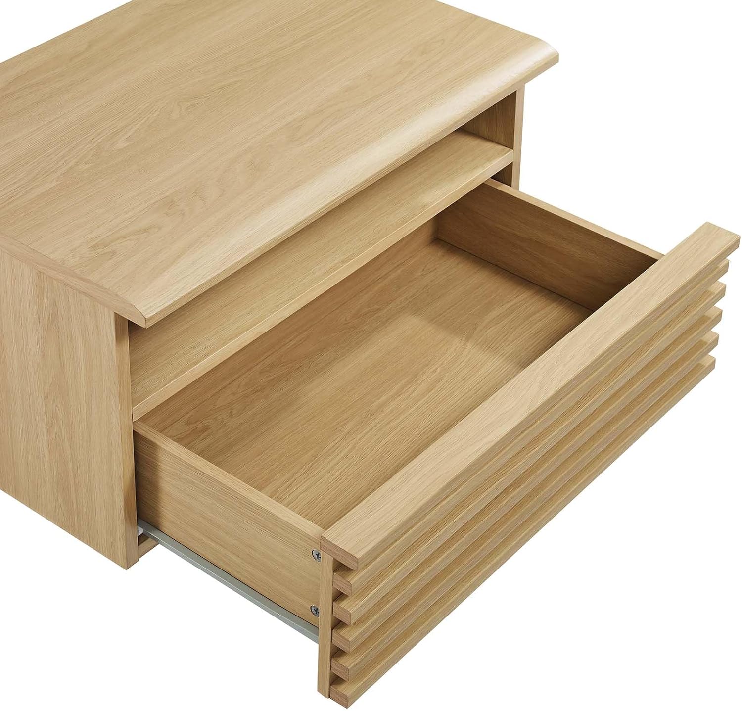Modway Render Mid-Century – Mesita de noche moderna para montaje en pared, roble